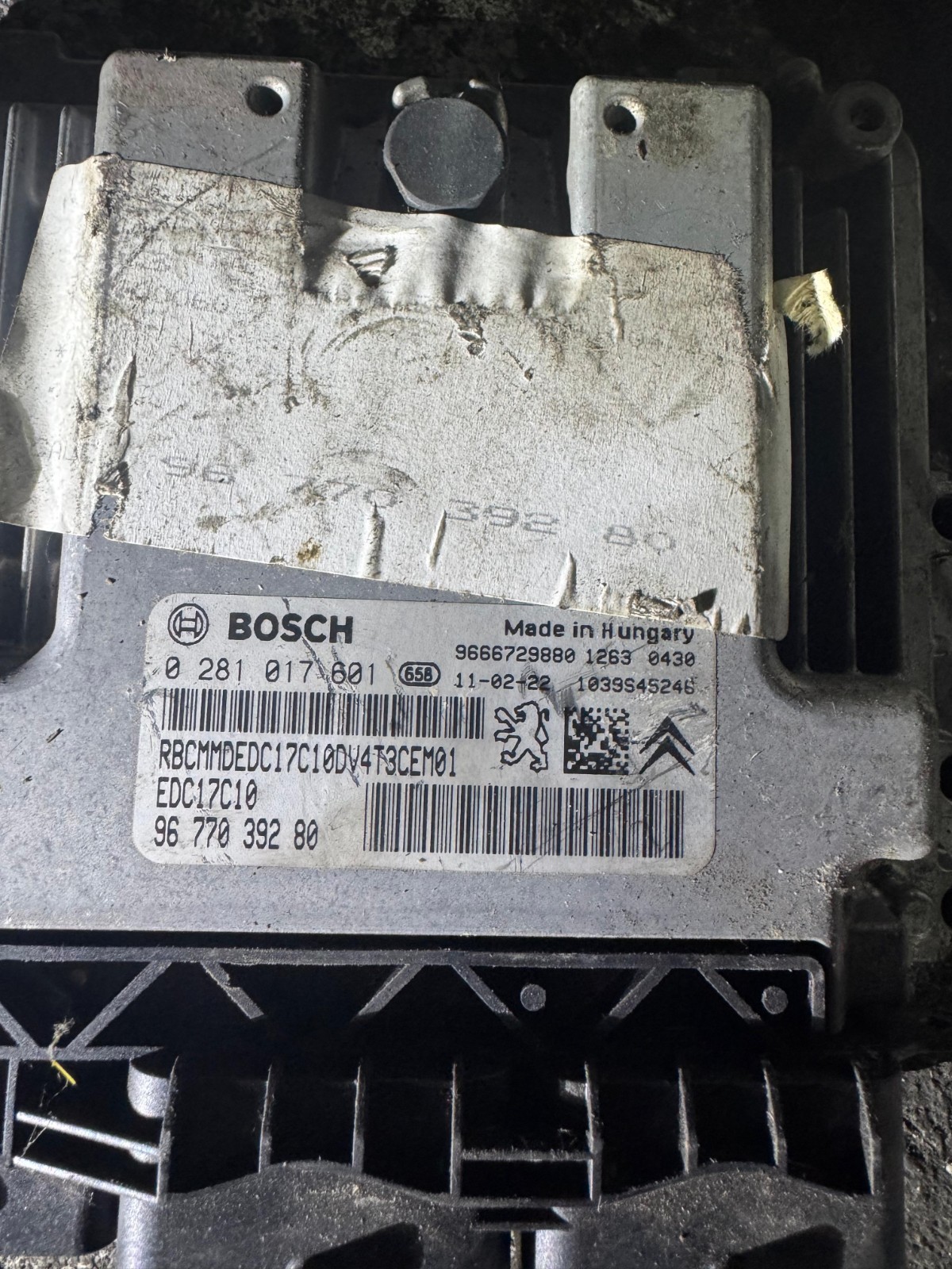 9677039280 Bosch EDC17C10 0281017601 Diesel Engine ECU Unit