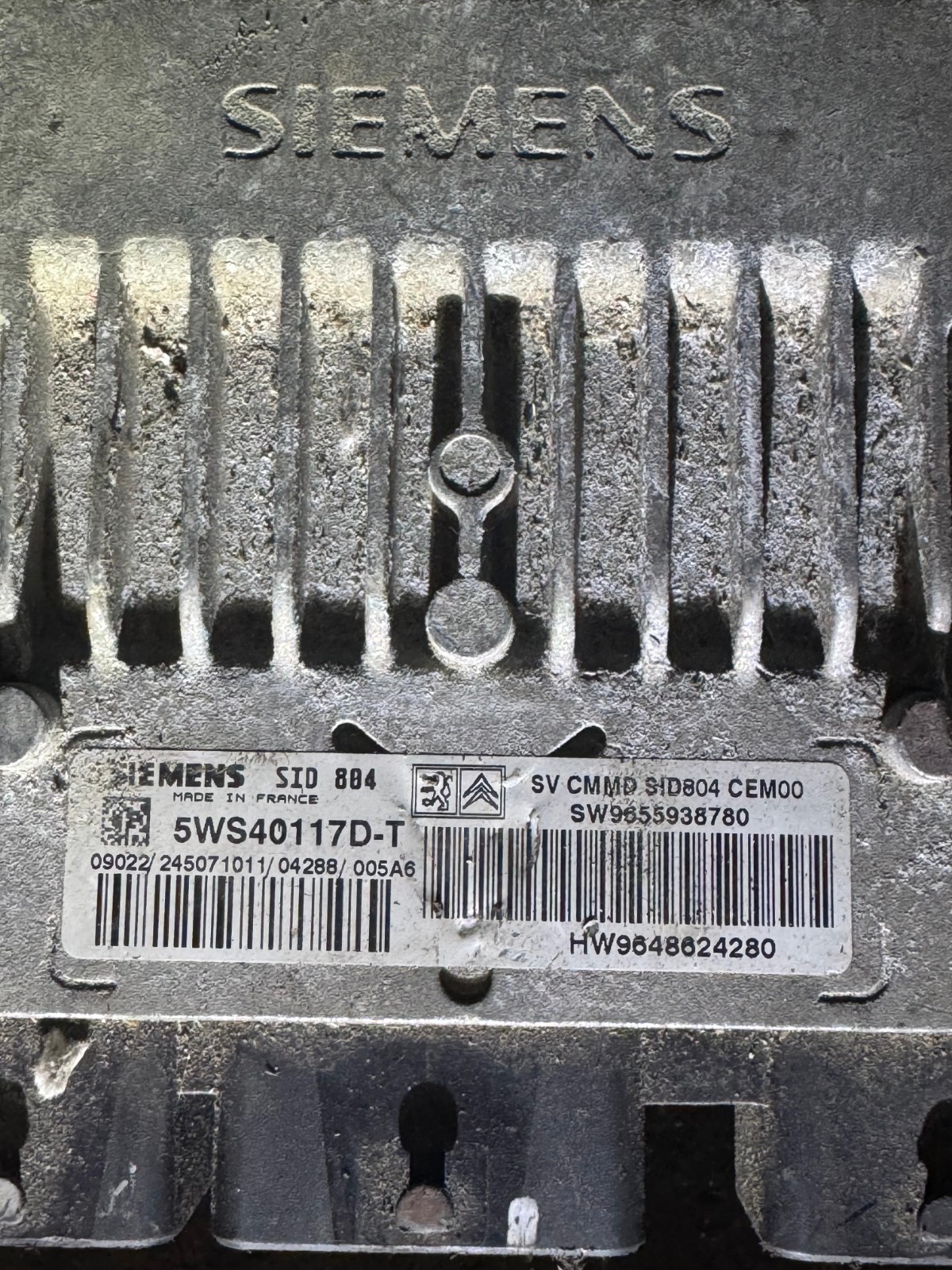 5WS40117D T Siemens SID804 SW9655938780 Engine ECU Module
