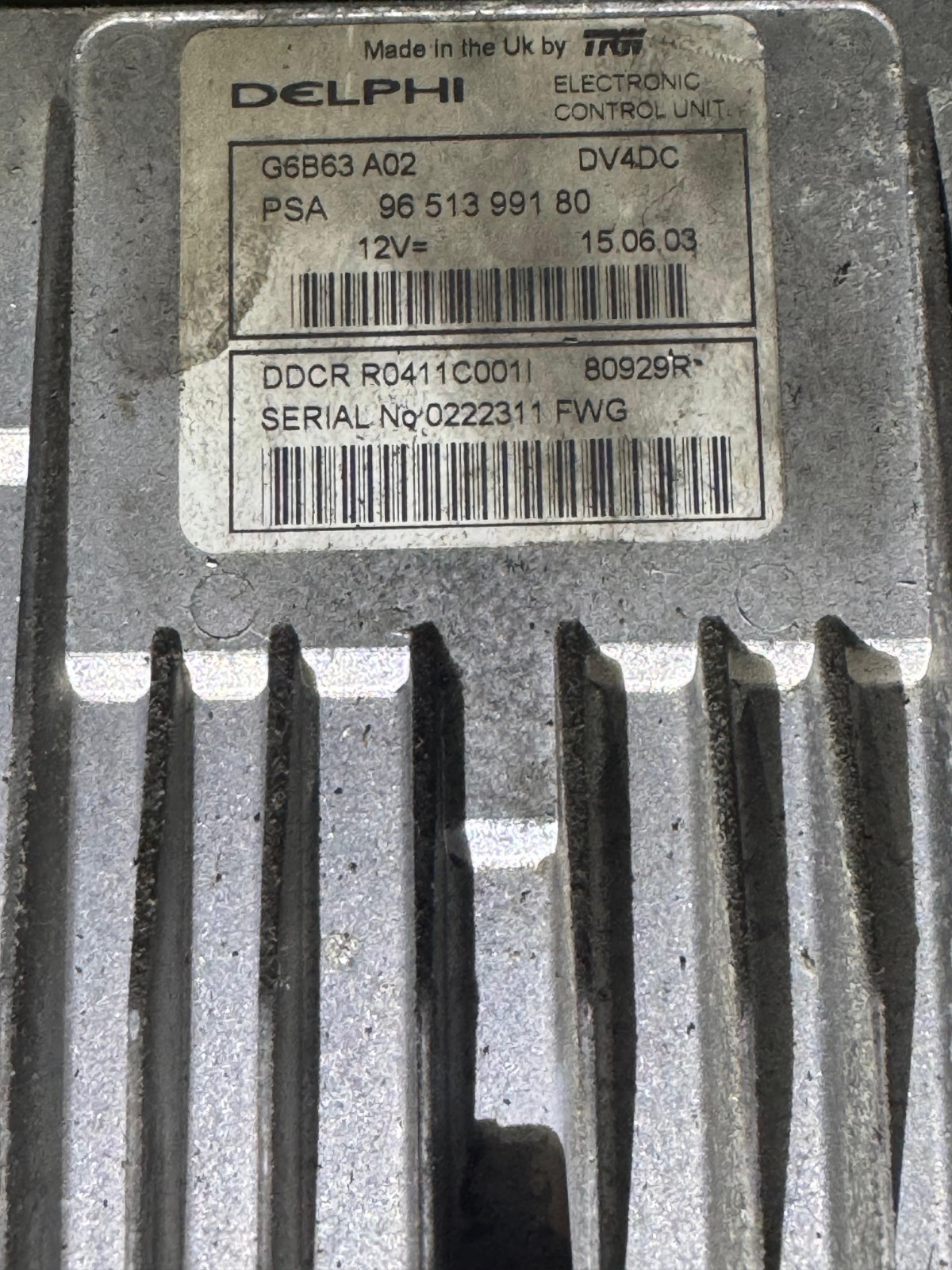G6B63 A02 9651399180 Delphi DDCR R0411C001I Diesel Engine ECU
