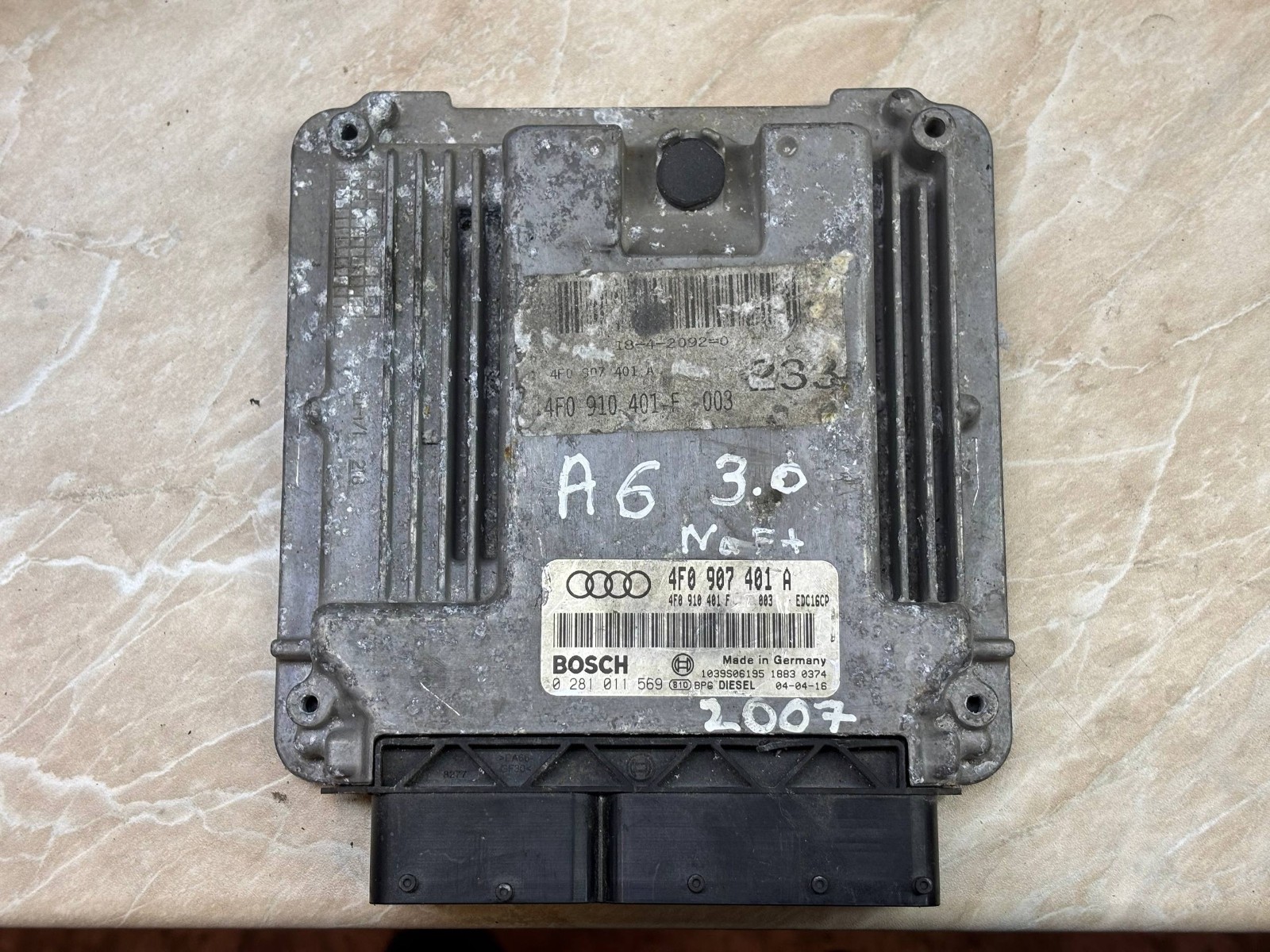 4F0907401A Bosch EDC16CP34 0281011569 Audi Engine Control Unit ECU