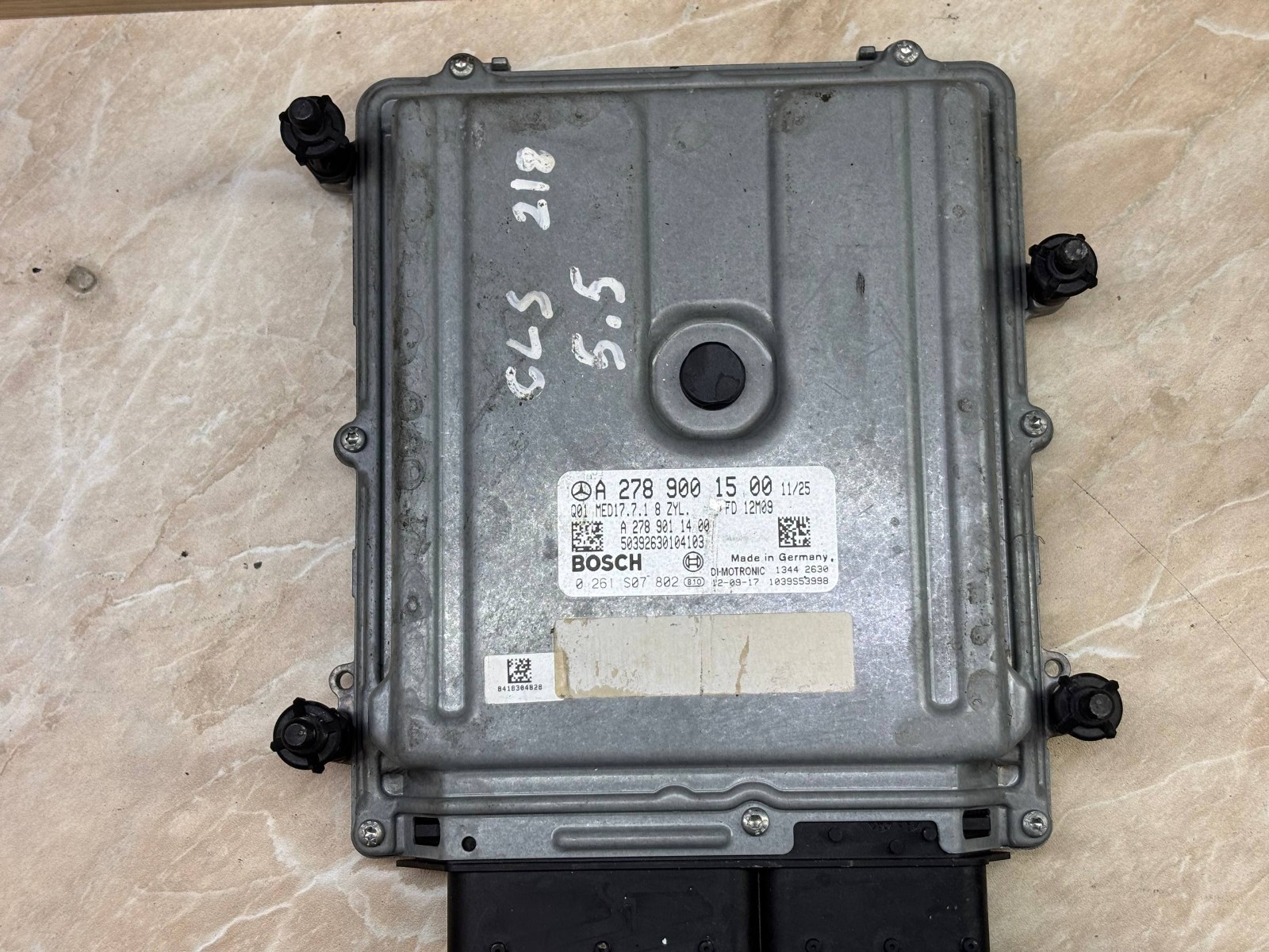 A2789001500 Bosch MED17.3.3.1 0261S07802 Mercedes Engine Control Unit