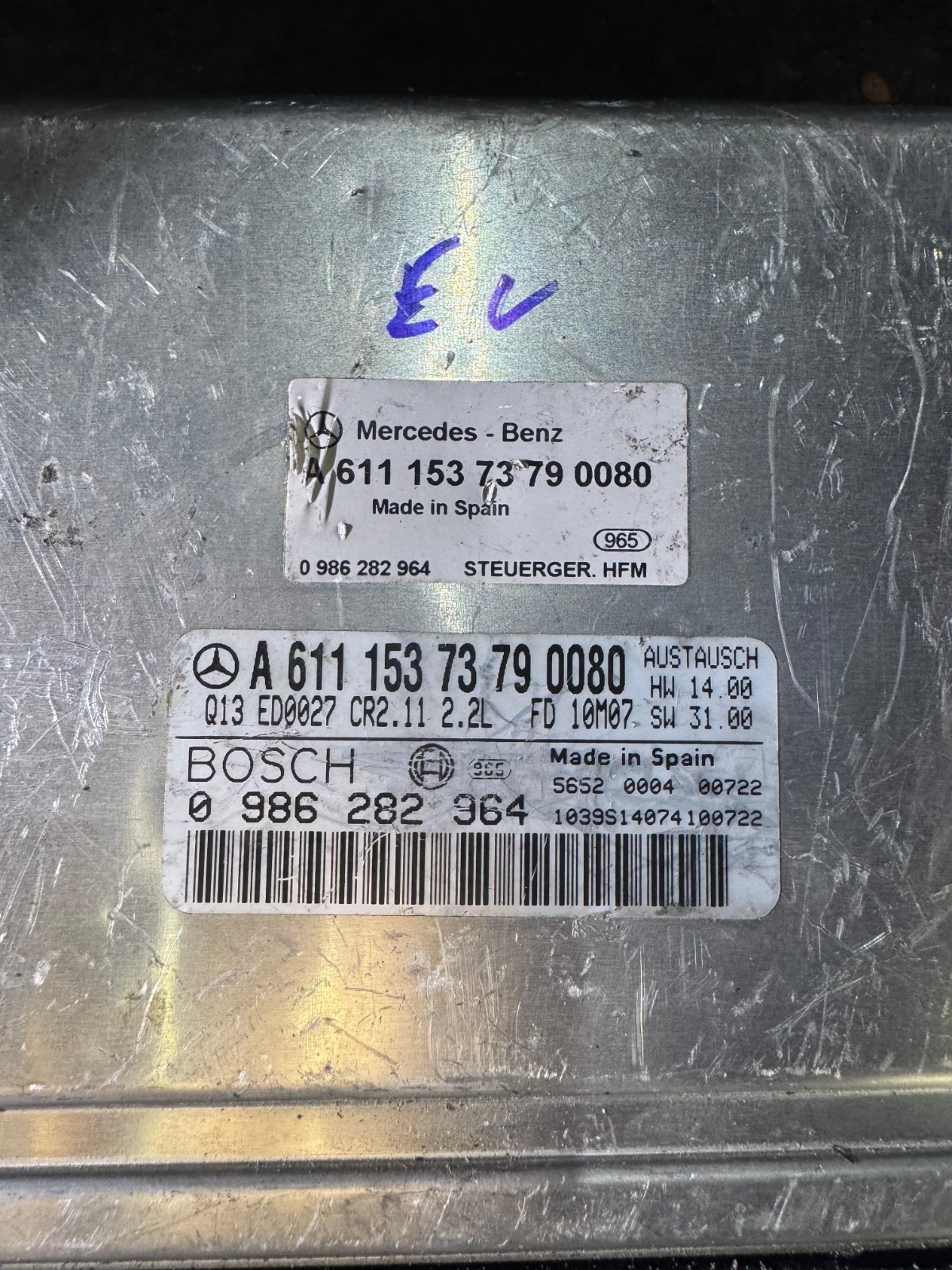 A6111537379 0080 Bosch CR2.11 0986282964 Mercedes Engine ECU