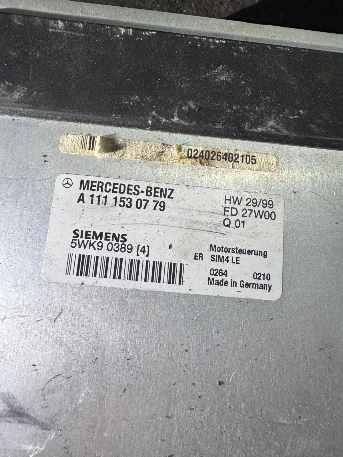 A1111530779 Siemens SIM4 LE 5WK90389 4 Mercedes Engine ECU