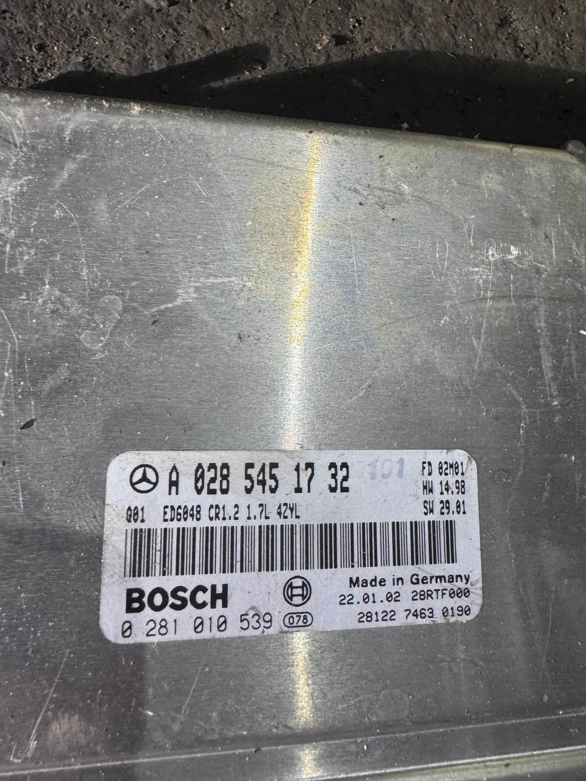 A0285451732 Bosch EDC15C0 0281010539 Mercedes Diesel Engine ECU