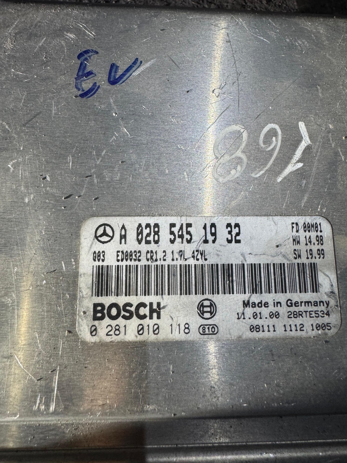 A0285451932 Bosch CR1.2 0281010118 Mercedes CDI Control Unit