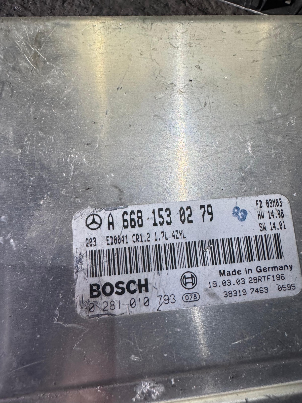 A6681530279 Bosch CR1.2 0281010793 Mercedes CDI Engine Control Unit