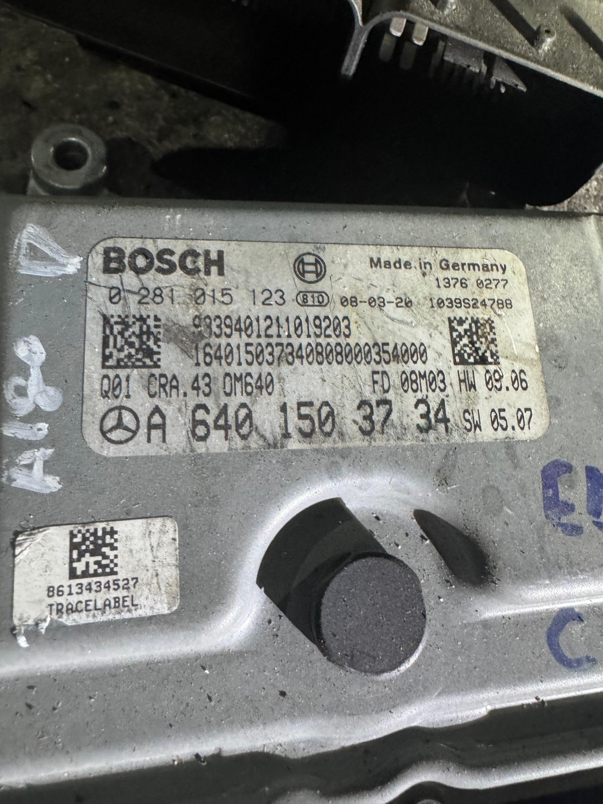 A6401503734 Bosch EDC16C32 0281915123 Mercedes CDI Engine ECU
