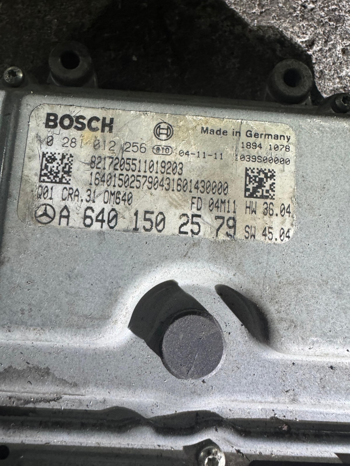 A6401502579 Bosch EDC16C32 0281012256 Mercedes CDI Engine ECU