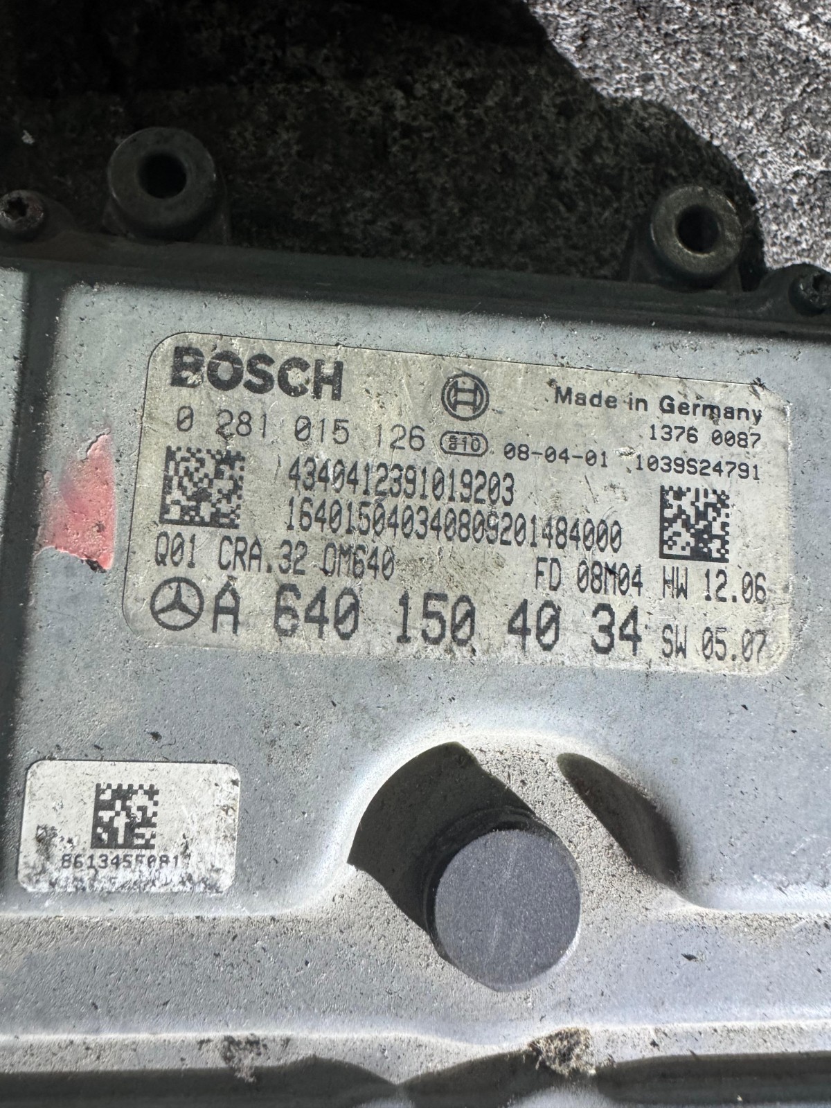 A6401504034 Bosch EDC16C32 0281015126 Mercedes CDI Engine Control Unit