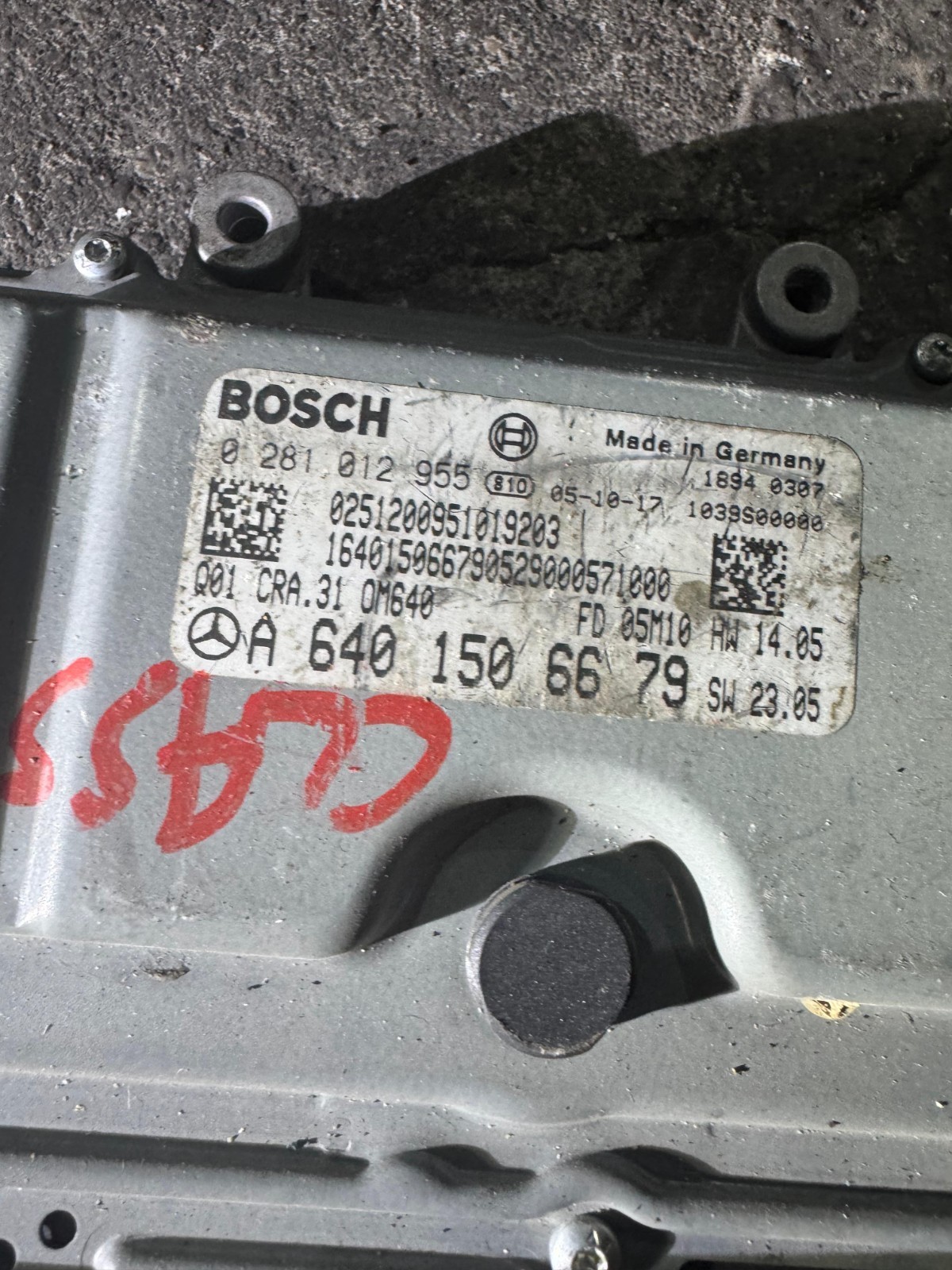 A6401506679 Bosch EDC16C32 0281012955 Mercedes CDI Engine ECU