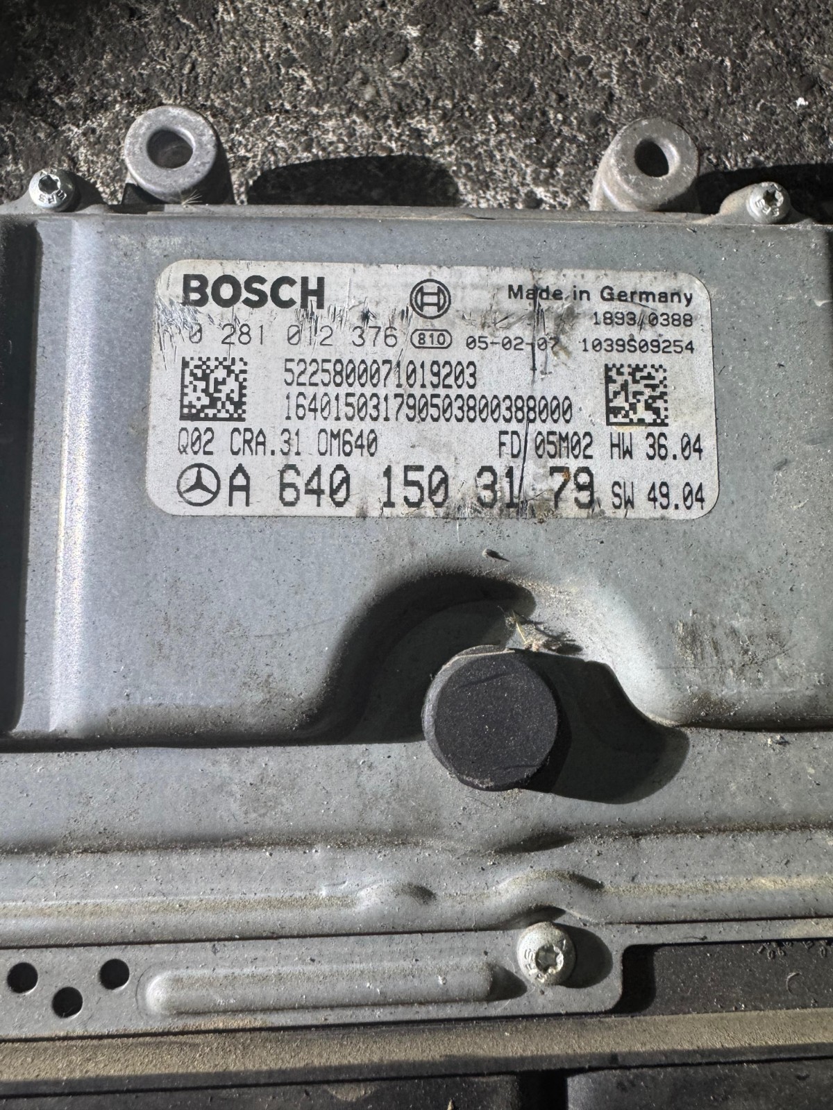 A6401503179 Bosch EDC16C32 0281012376 Mercedes CDI Engine ECU