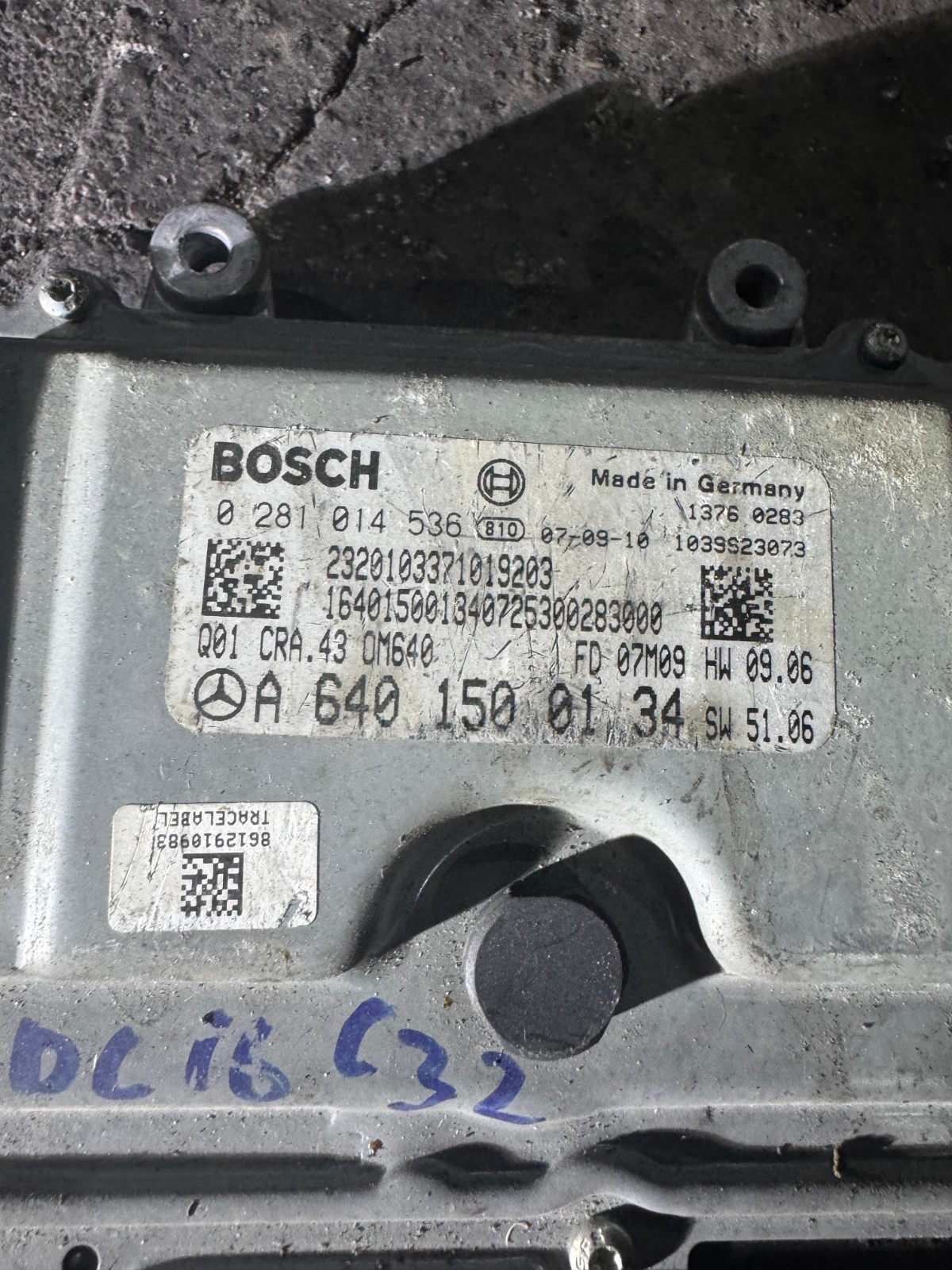 A6401500134 Bosch EDC16C32 0281014536 Mercedes CDI Engine Control Unit