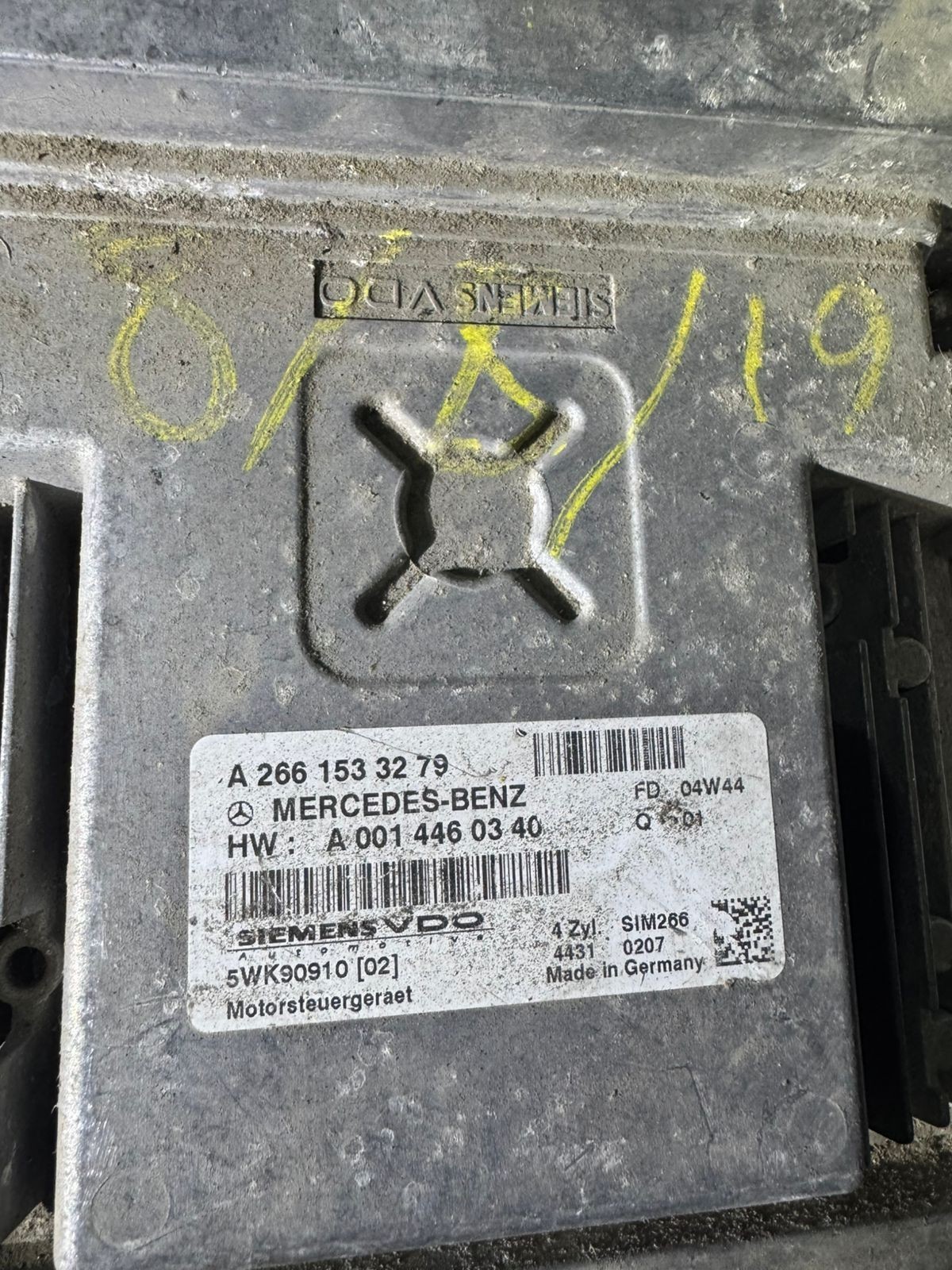 A2661533279 Siemens VDO 5WK90910 02 Mercedes Engine Control Unit