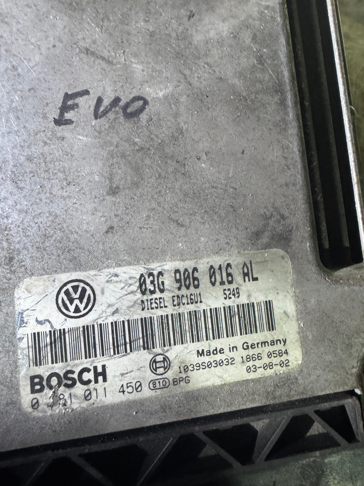 03G906016AL Bosch EDC16U1 0281011450 VW Audi Diesel Engine ECU