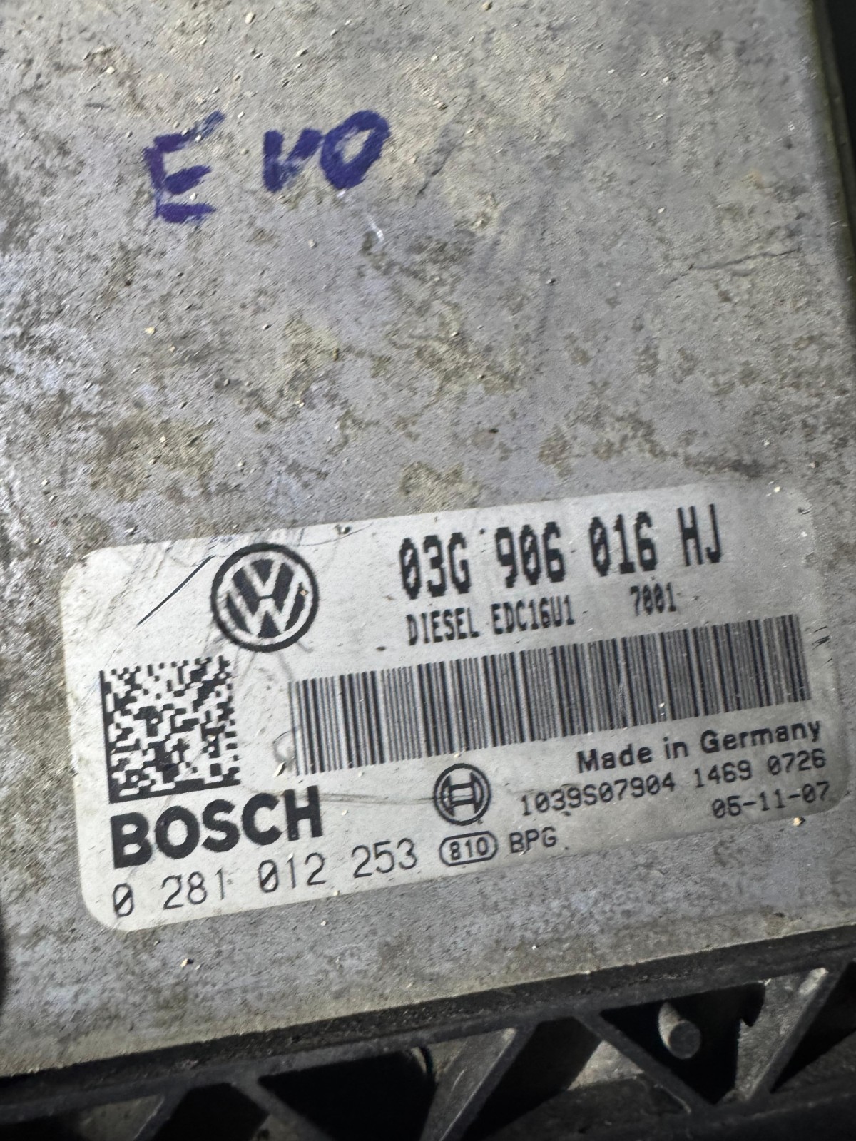 03G906016HJ Bosch EDC16U1 0281012253 VW Audi Engine Control Unit