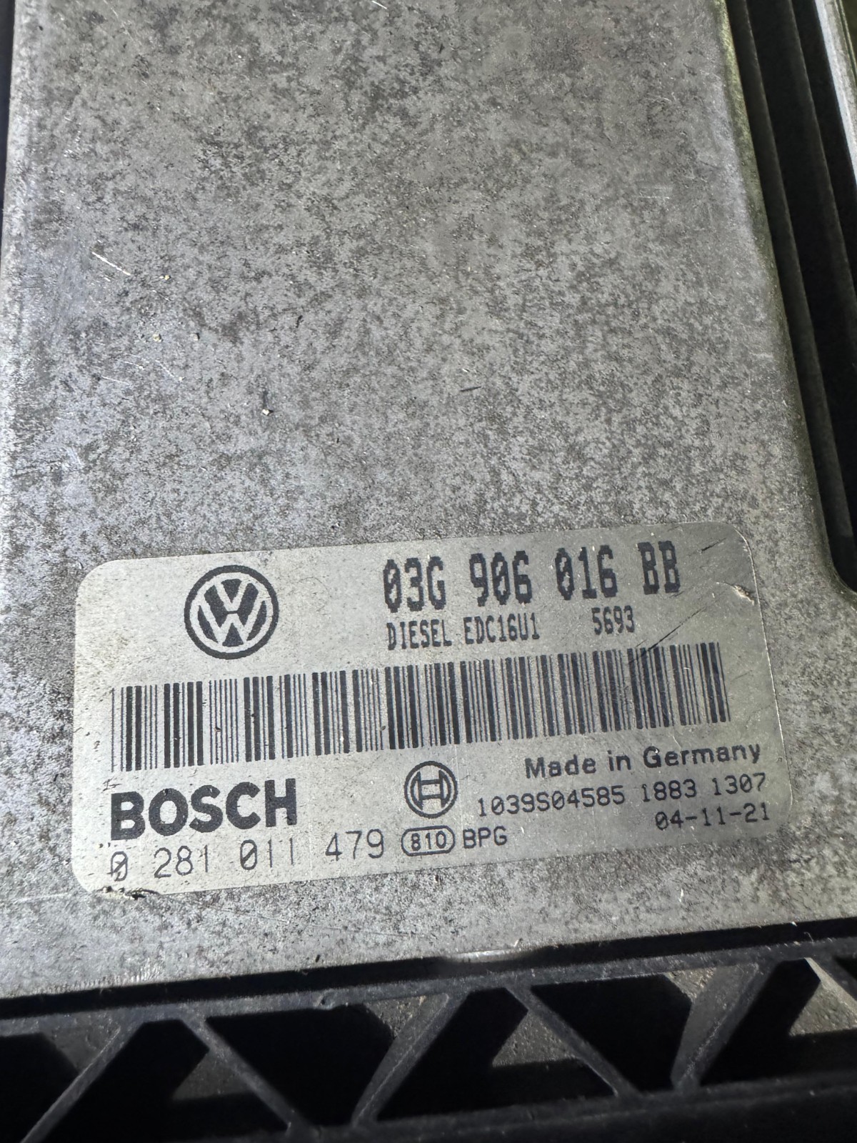 03G906016BB Bosch EDC16U1 0281011479 VW Audi Engine ECU