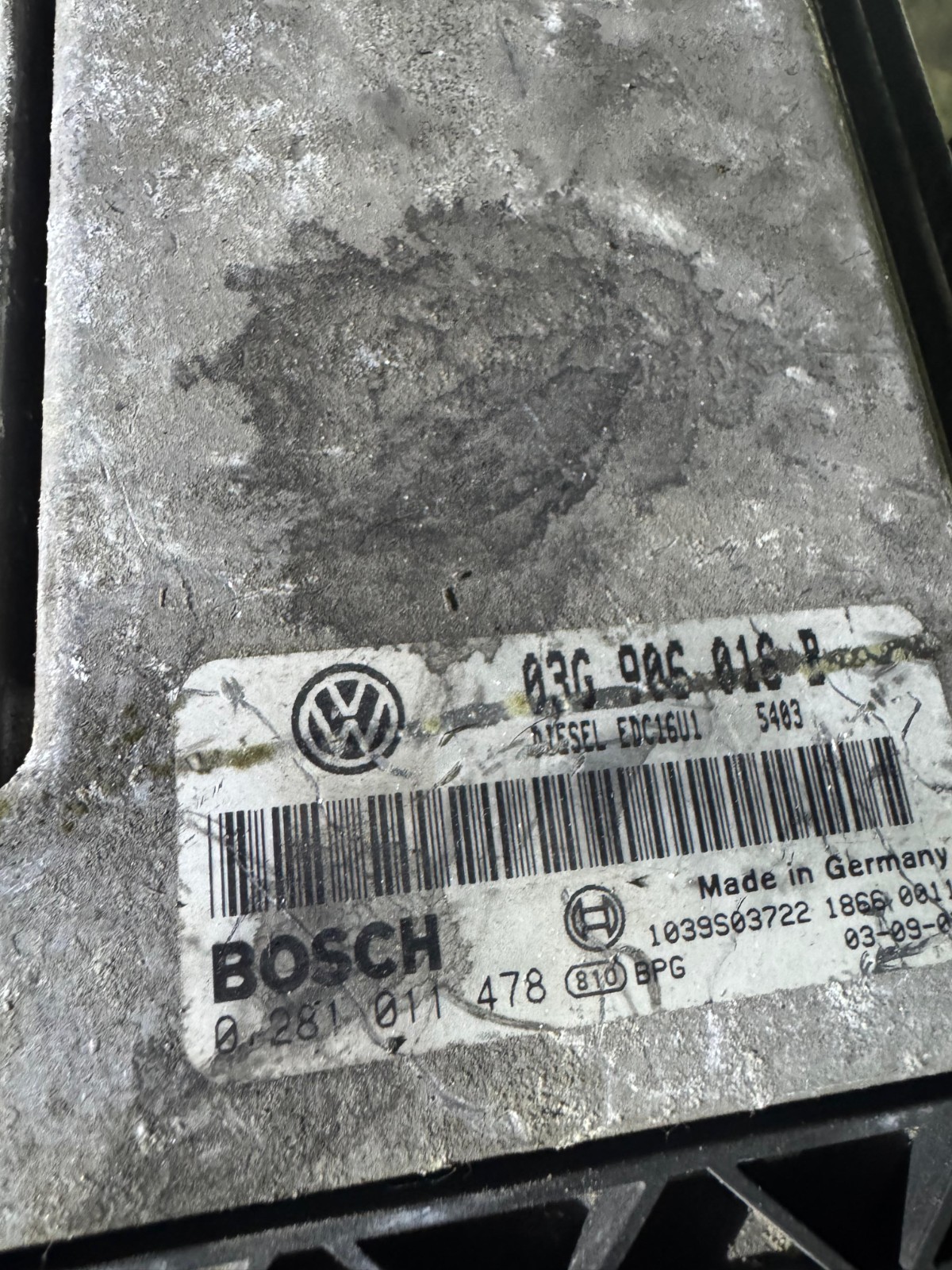 03G906016B Bosch EDC16U1 0281011478 VW Audi Skoda Engine ECU