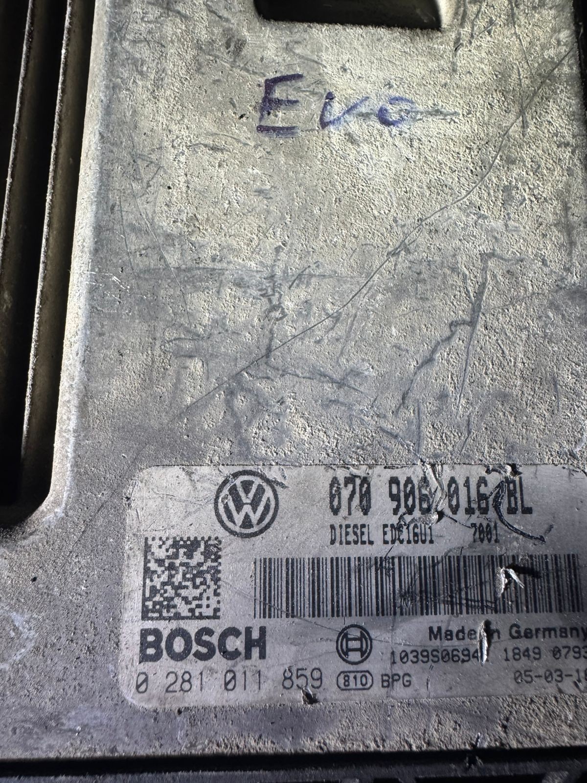 070906016BL Bosch EDC16U1 0281011859 VW Audi Engine Control Unit