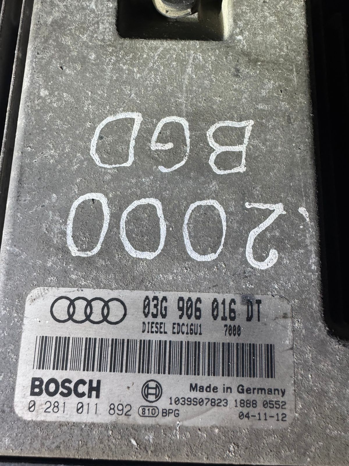 03G906016DT Bosch EDC16U1 0281011892 VW Audi Engine ECU Module