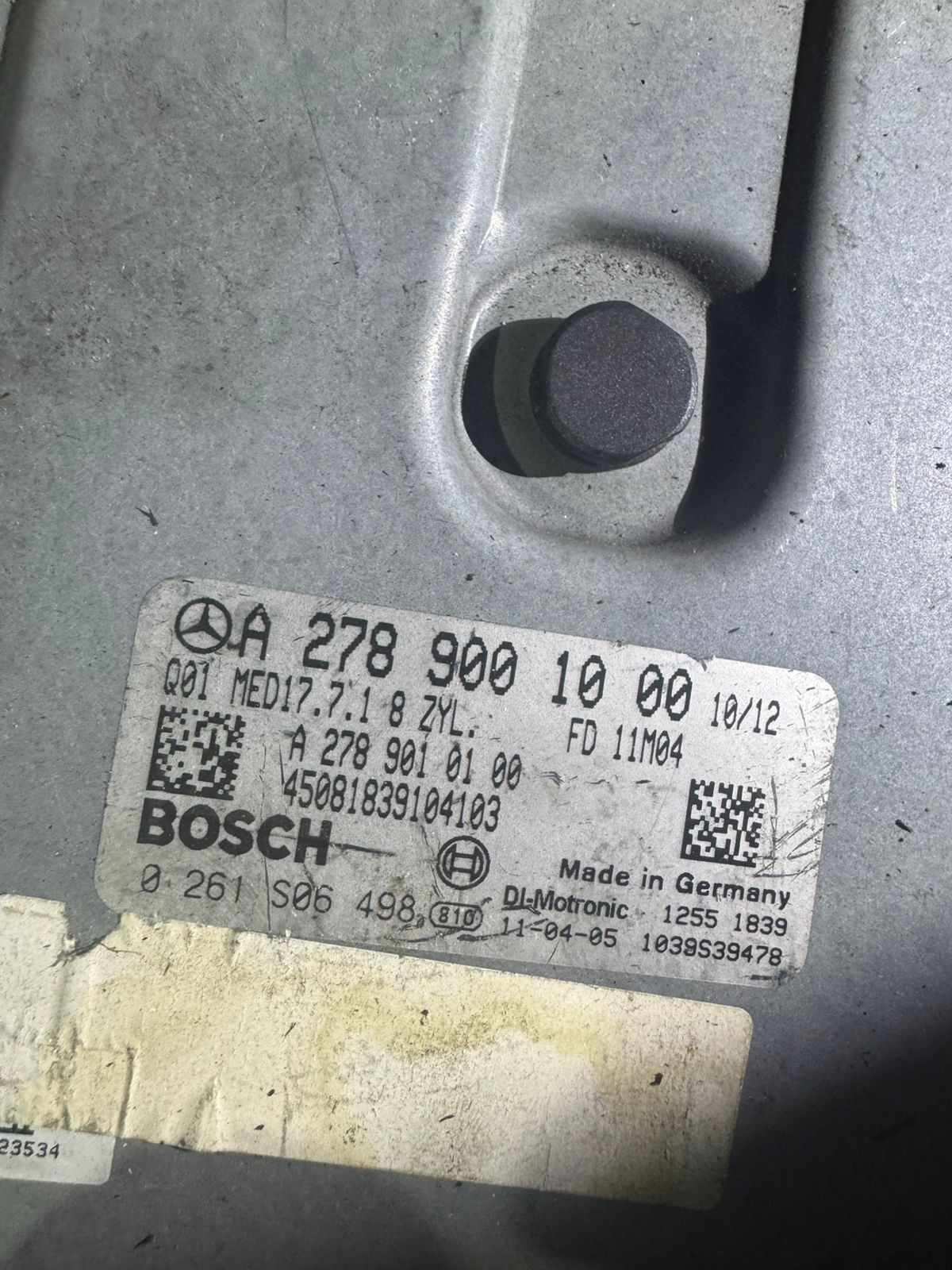 A2789001000 Bosch MED17.7.1 0261S06498 Mercedes Engine ECU Module
