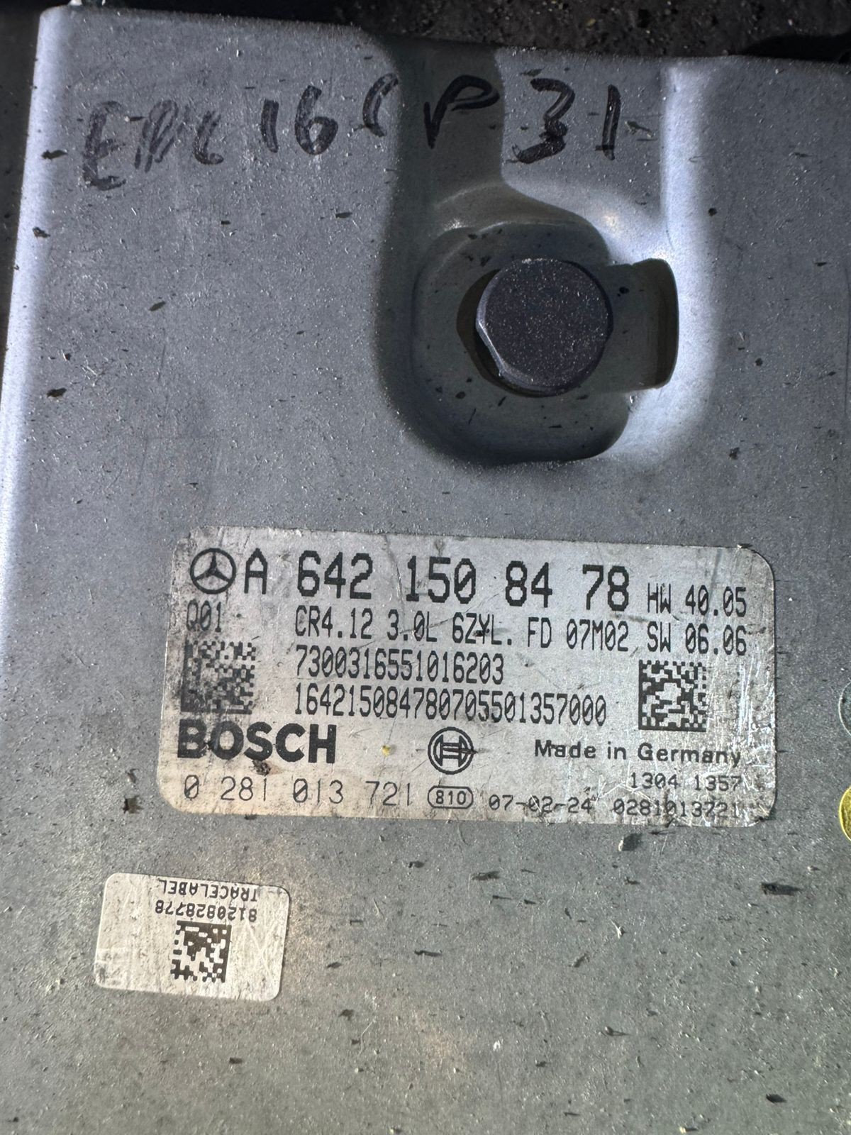 A6421508478 Bosch EDC16CP31 0281013721 Mercedes CDI Engine ECU