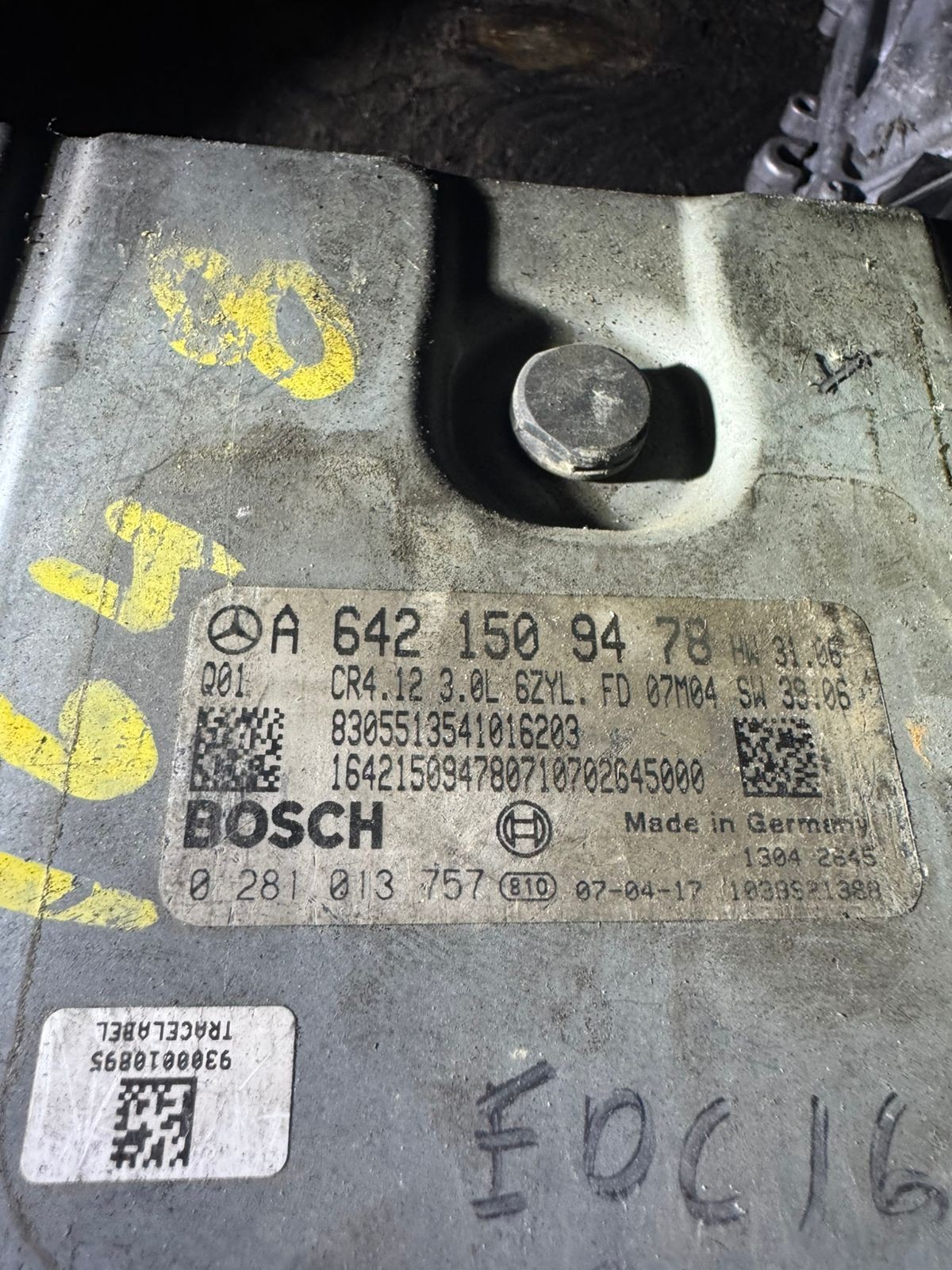 A6421509478 Bosch EDC16CP31 0281013757 Mercedes CDI Engine Control Unit
