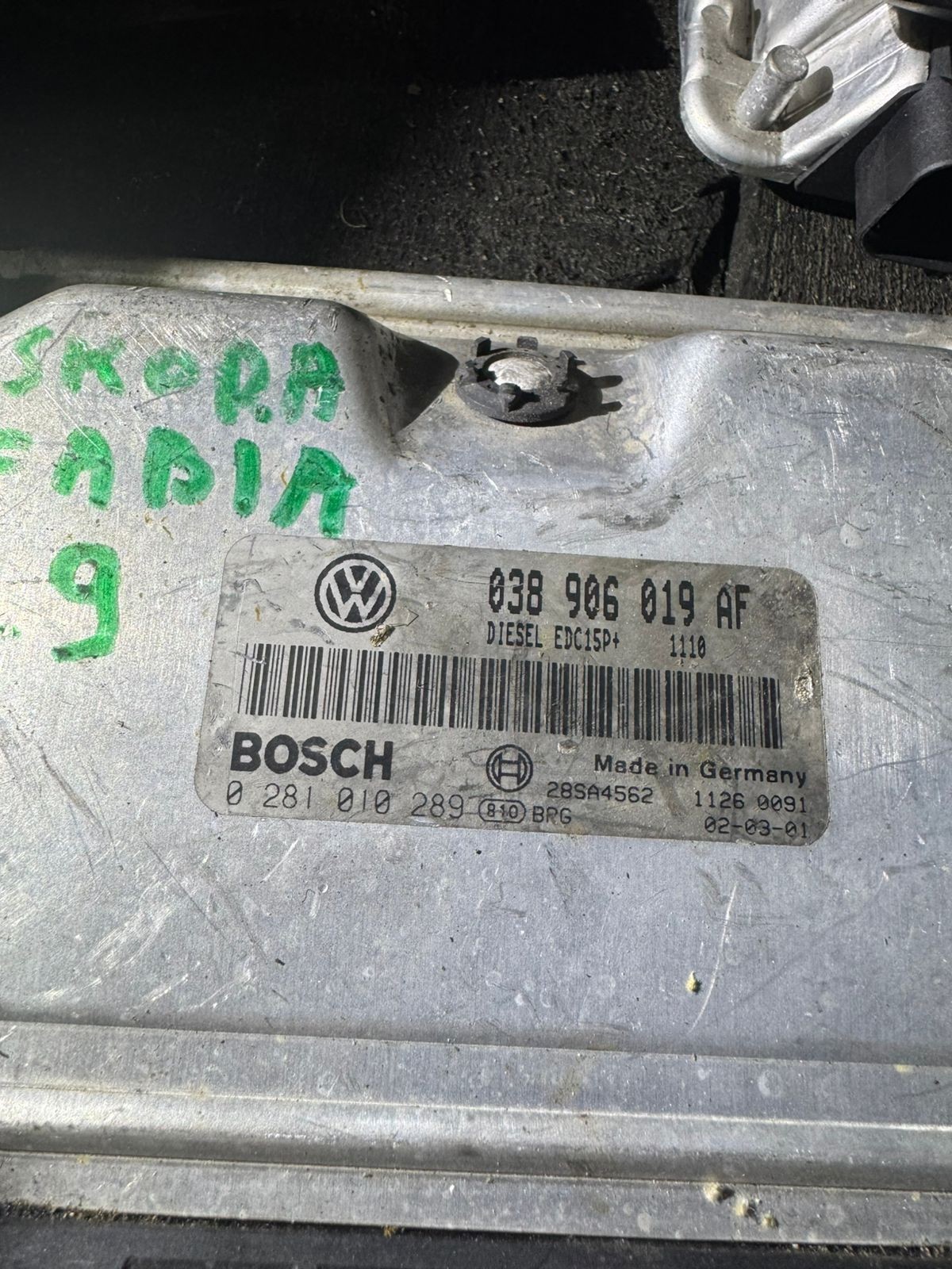 038906019AF Bosch EDC15P+ 0281010289 VW Audi Engine Control Unit