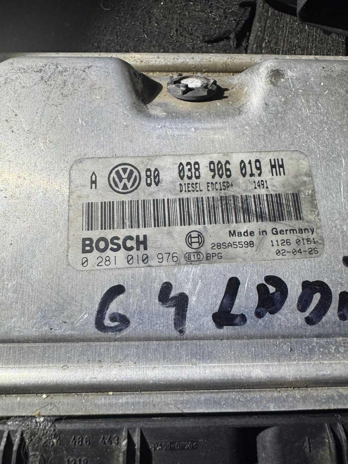 038906019HH Bosch EDC15P+ 0281010976 VW Audi Engine ECU Module