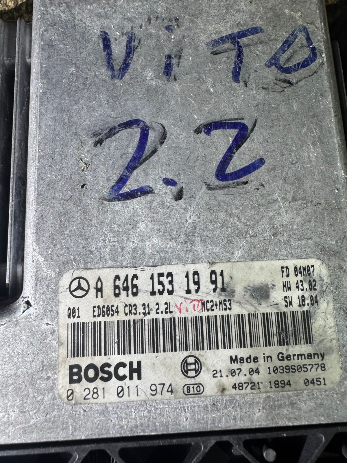 Bosch ECU A6461531991 CR3.31 0281011974 Engine Control Unit