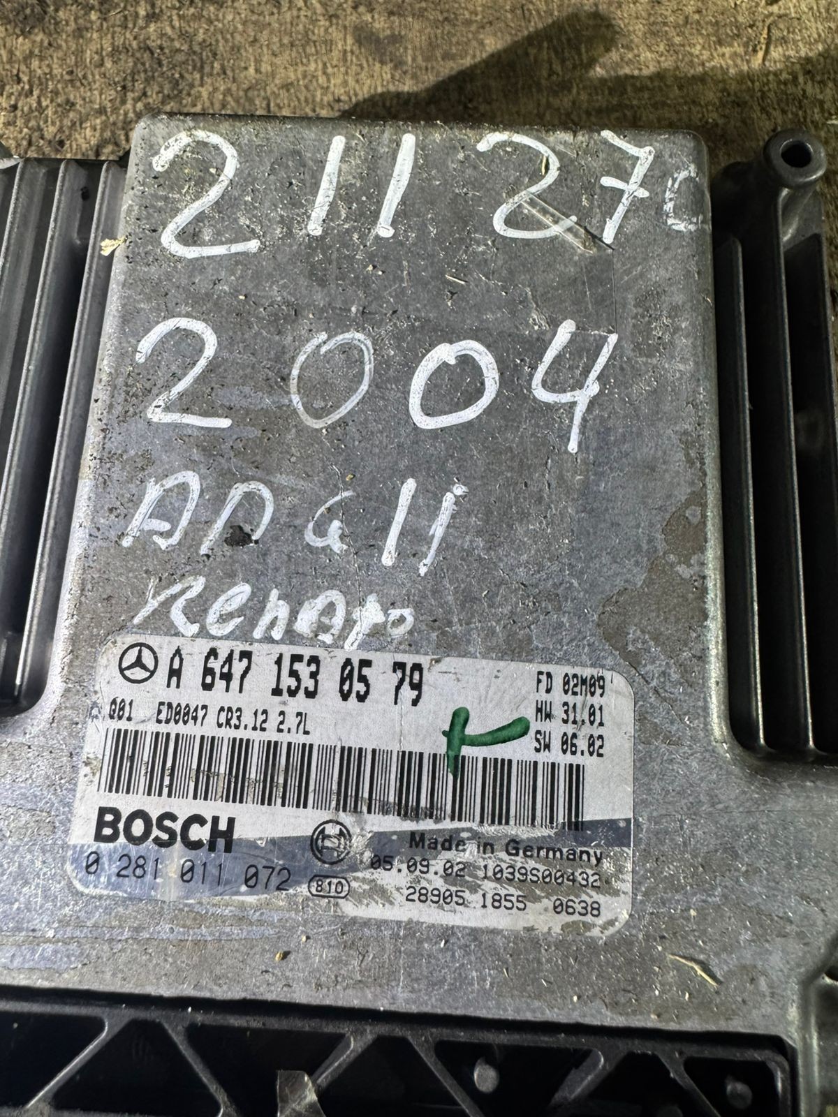 Bosch ECU A6471530579 CR3.12 0281011072 Engine Control Unit