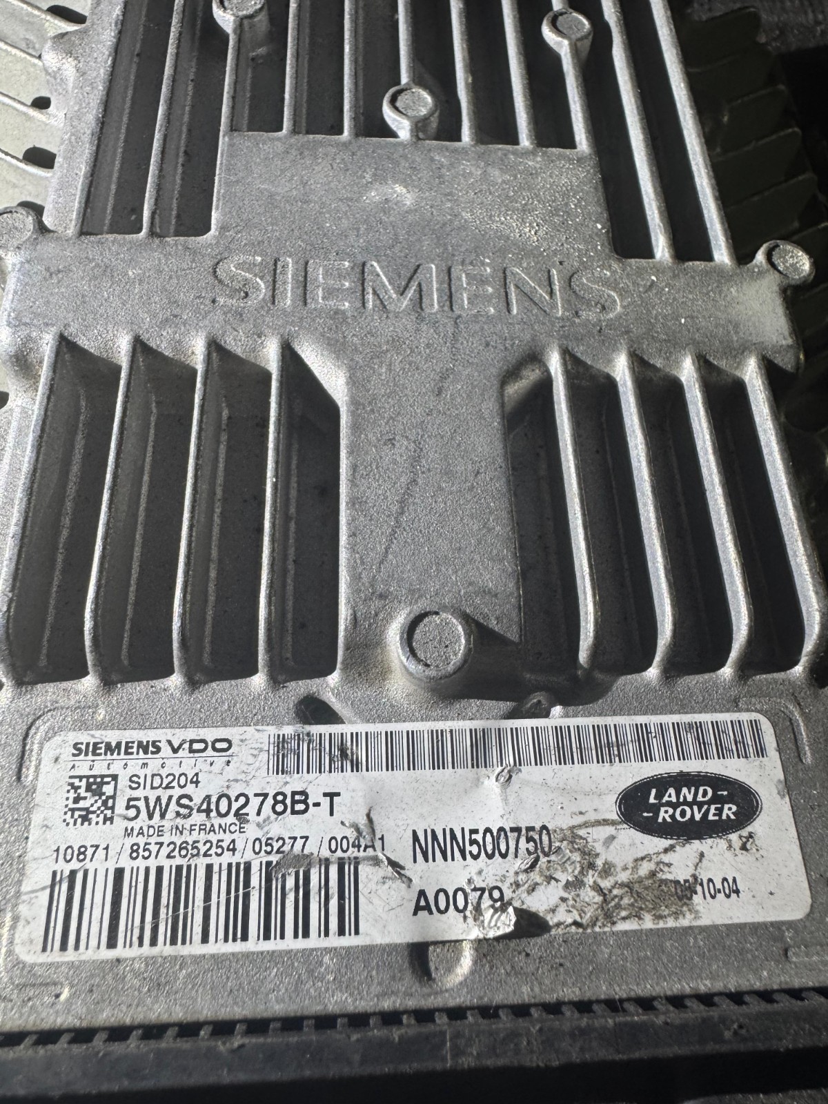 NNN500750 Siemens VDO A0079 SID204 5WS40278B T Land Rover ECU
