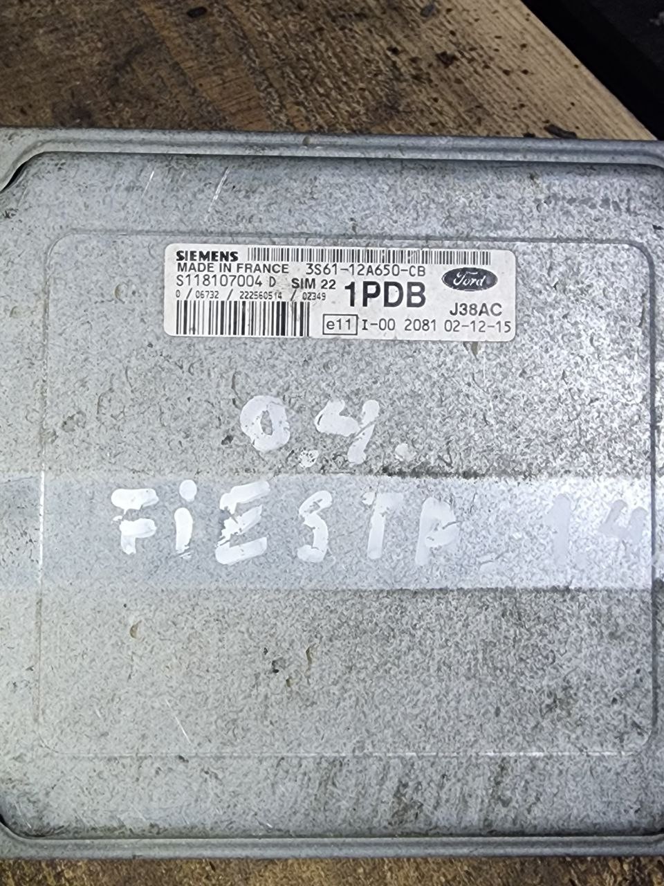 3S61 12A650 CB Siemens 1PDB J38AC SIM22 S118107004D Ford Engine ECU