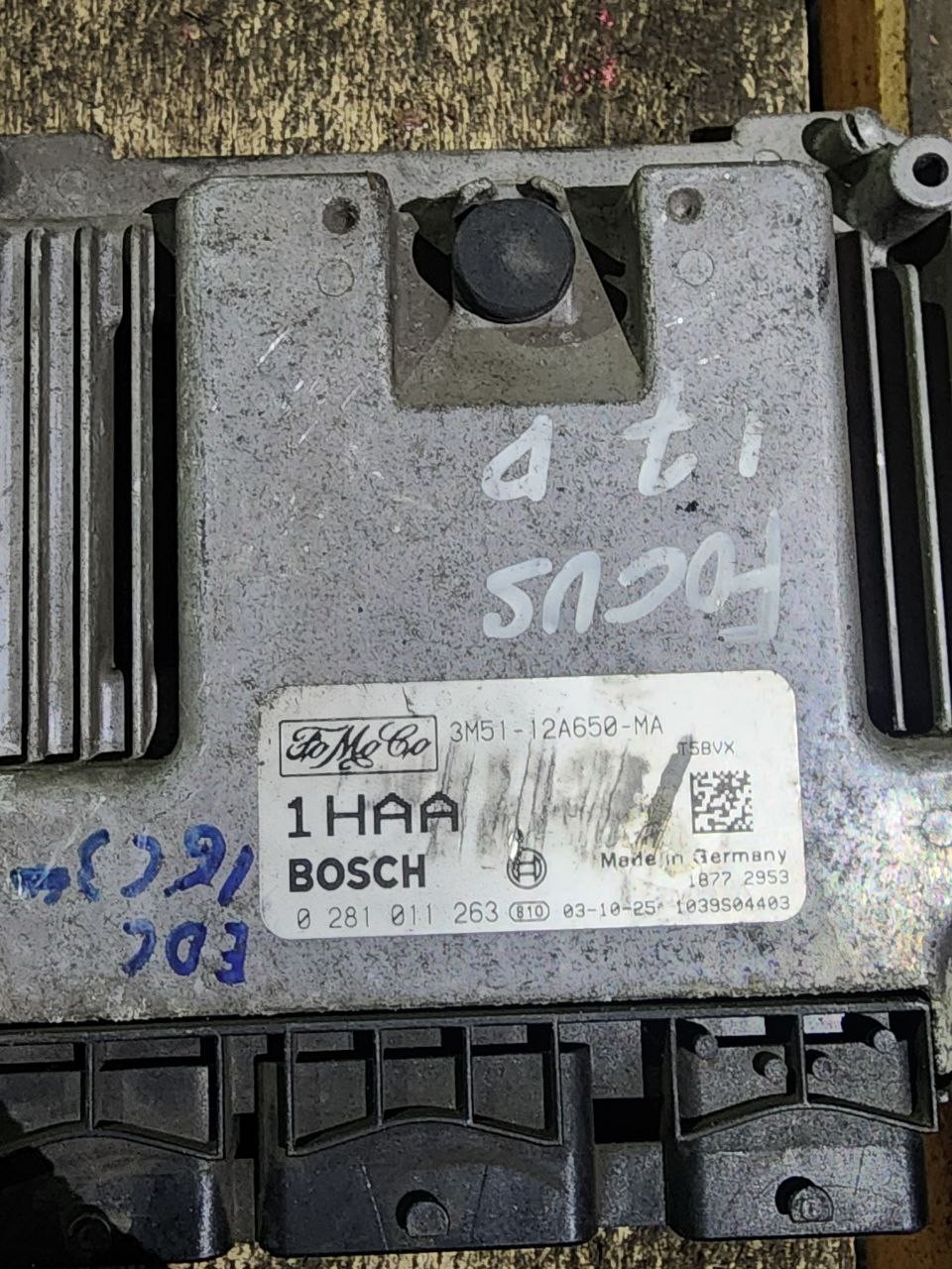3M51 12A650 MA Bosch 1HAA T5BVX EDC16C3 0281011263 Ford Engine ECU
