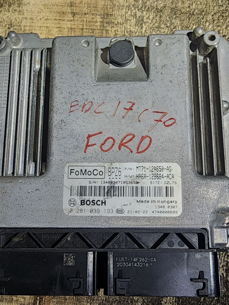 MT71 12A650 AG HA6A 12B684 ACA Bosch BPZ6 0281039193 Ford Engine ECU