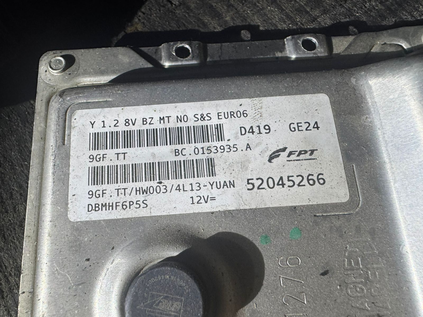 52045266 Magneti Marelli D419 9GF.TT BC.0153935.A Fiat Engine ECU