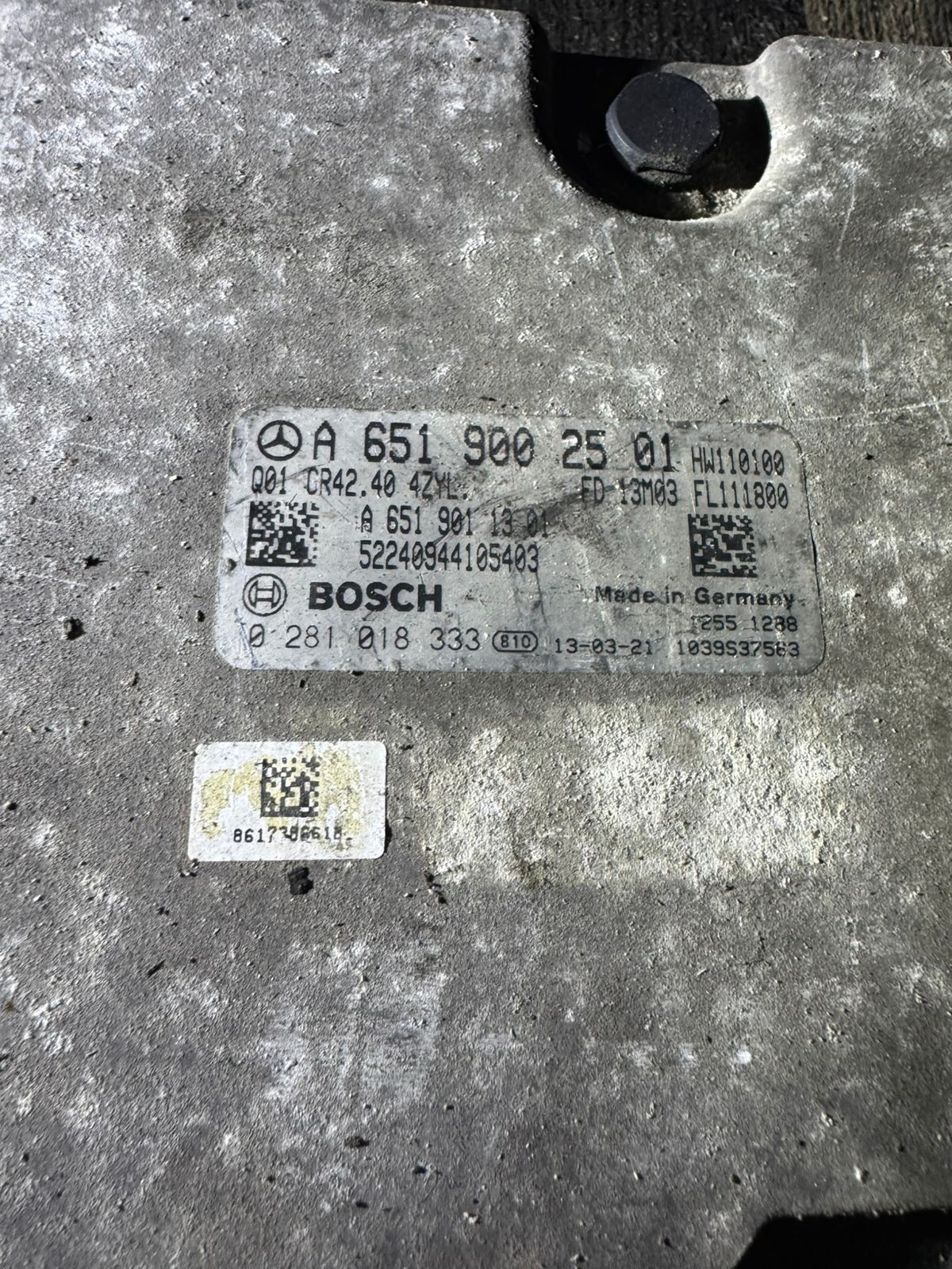 A6519002501 Bosch EDC17CP46 0281018333 Mercedes CDI Engine ECU