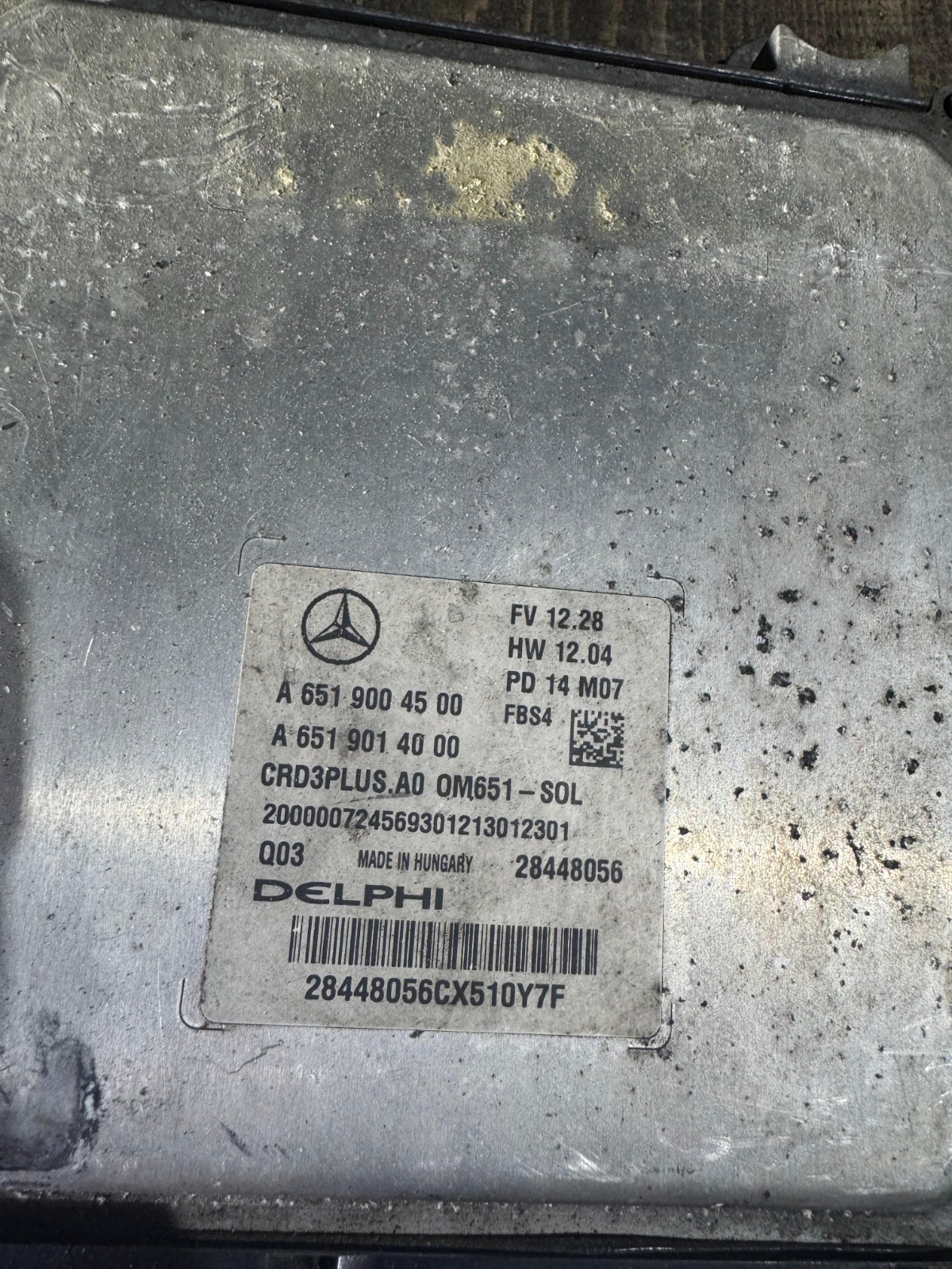Delphi ECU A6519004500 CRD3PLUS.AO 28448056 M07 Mercedes CDI Engine Control Unit