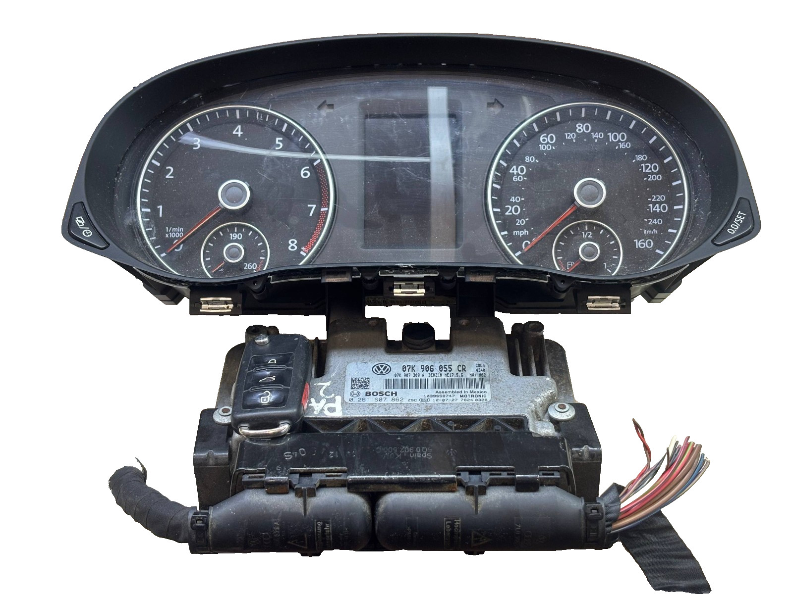VW Golf 6 ECU Kit 07K906055CR + Dashboard 561920970D + Key + Wiring Harness