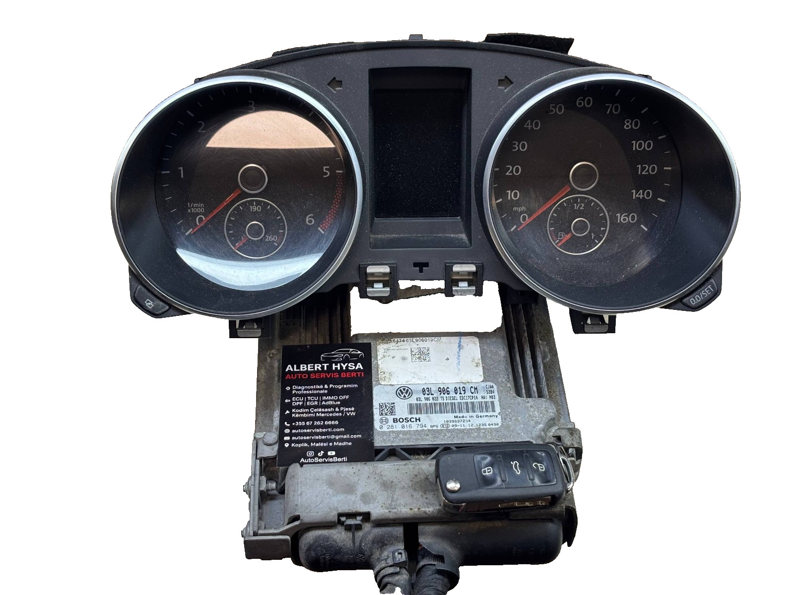 VW Golf Passat Instrument Cluster 5K0920970Q + ECU 03L906019CM + Key Set