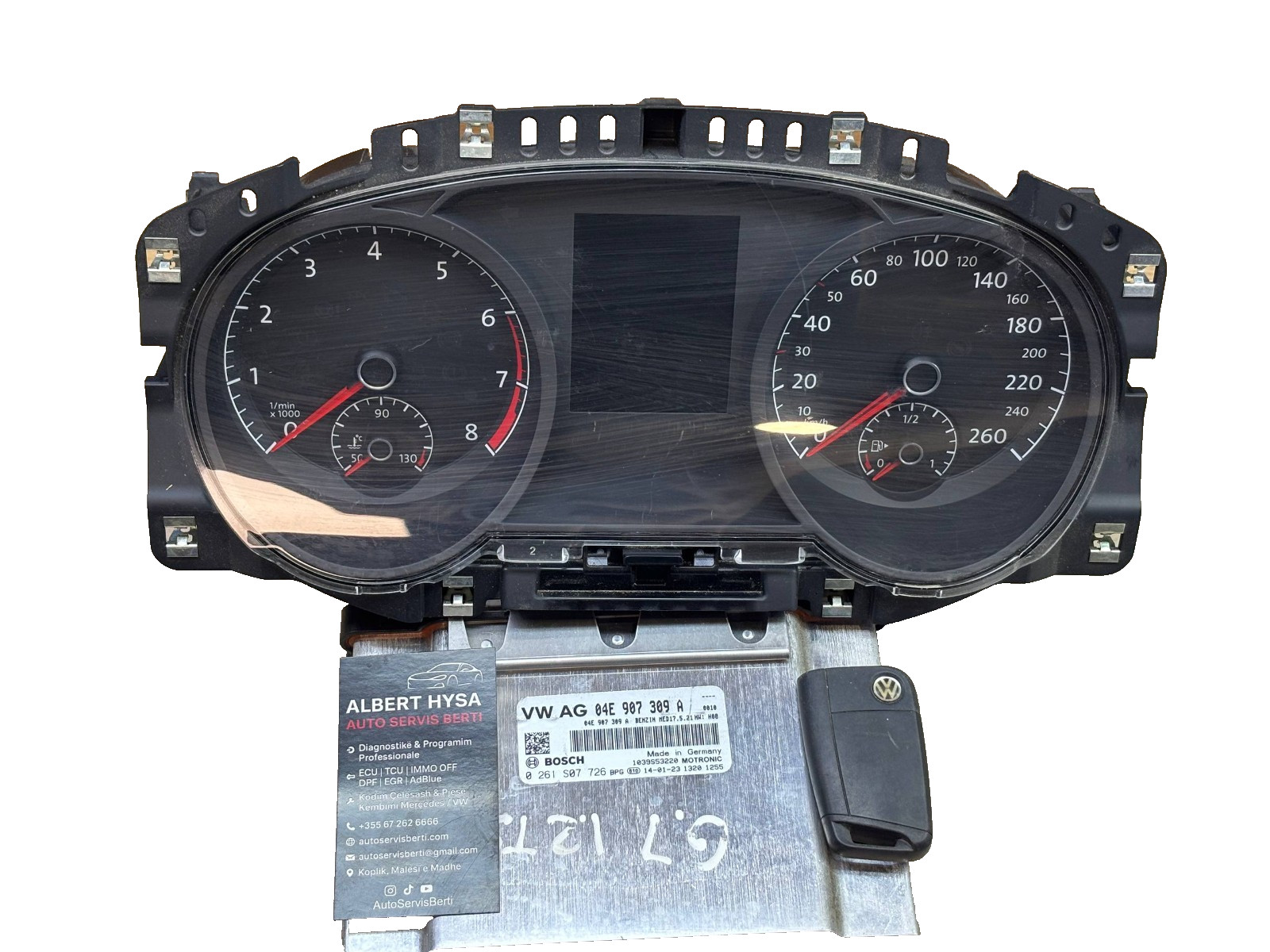 VW Golf 7 Full Kit Set ECU 04E907309A + Cluster 5G0920861B + Key | Tested Workin