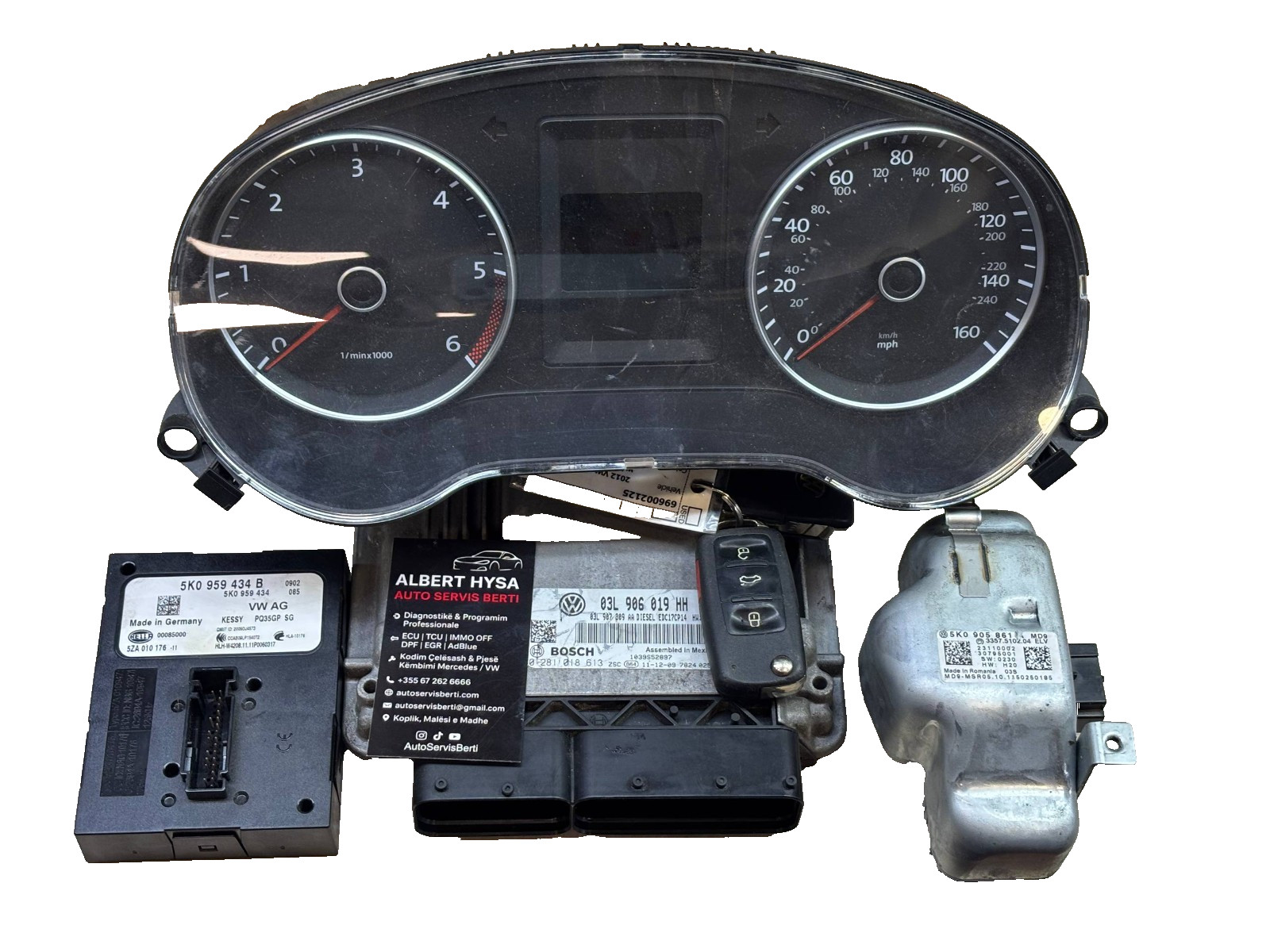 VW Golf 6 Complete Kit ECU 03L906019HH + Instrument Cluster + KESSY + ELV + Key