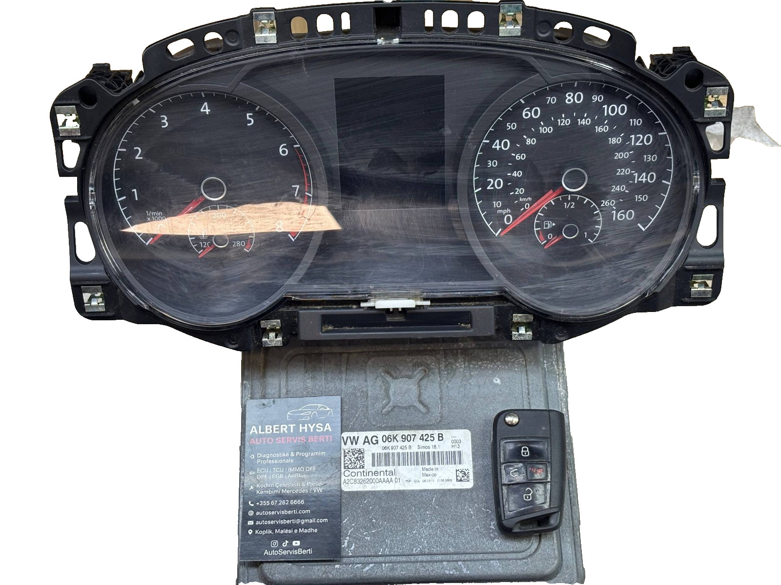 VW AG ECU Kit 06K907425B Simos 18.1 + Instrument Cluster 5G1920840 + Key - FULL