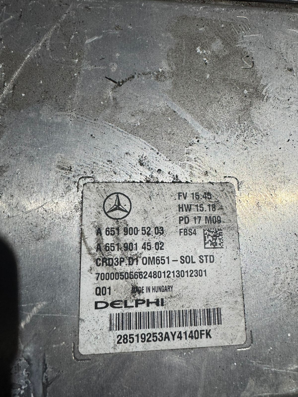 Mercedes ECU A6519005203 Delphi CRD3P.D1 CDI Engine Control Unit