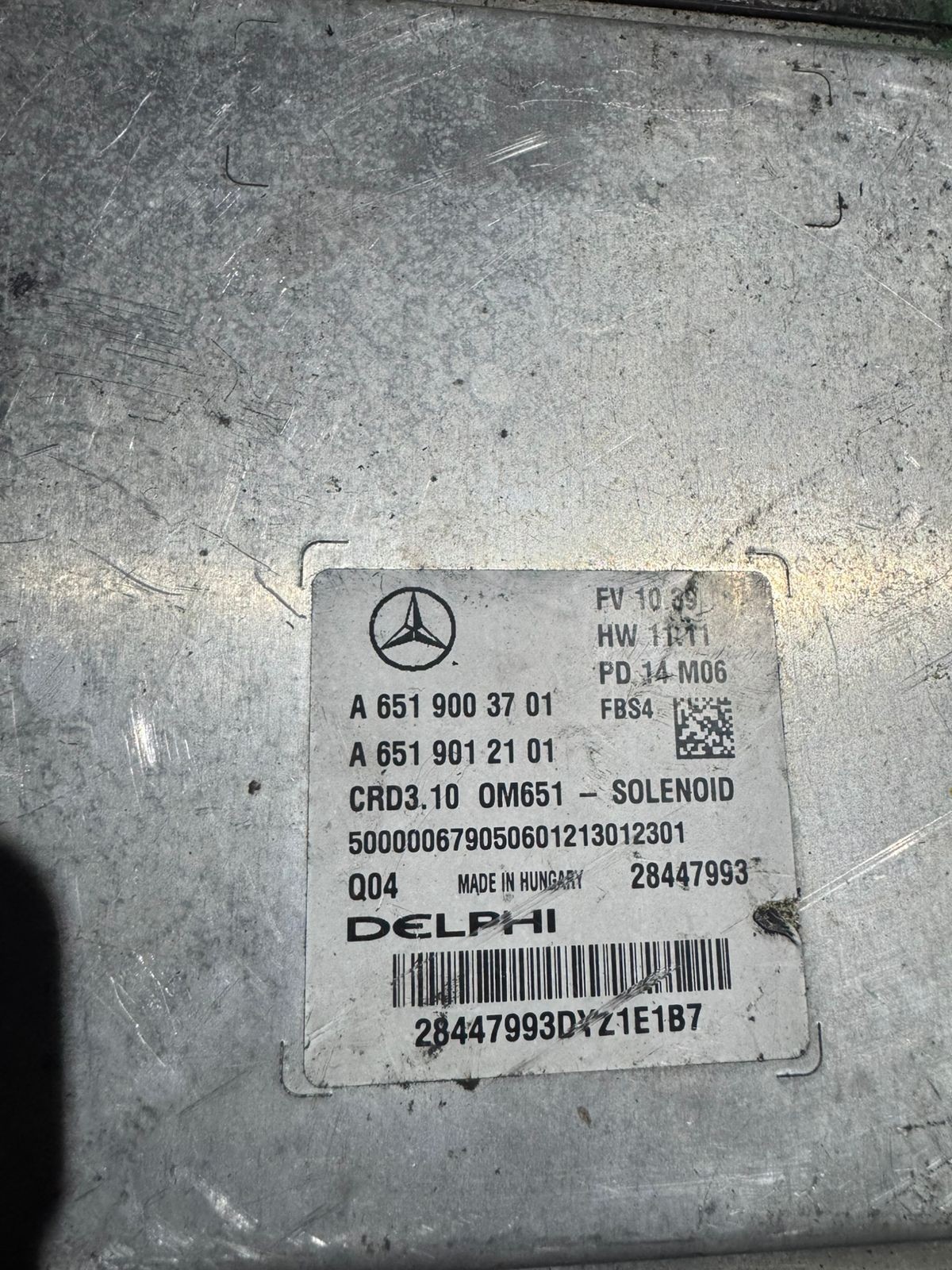 Mercedes ECU A6519003701 Delphi CRD3.10 28447993 Engine Control Unit