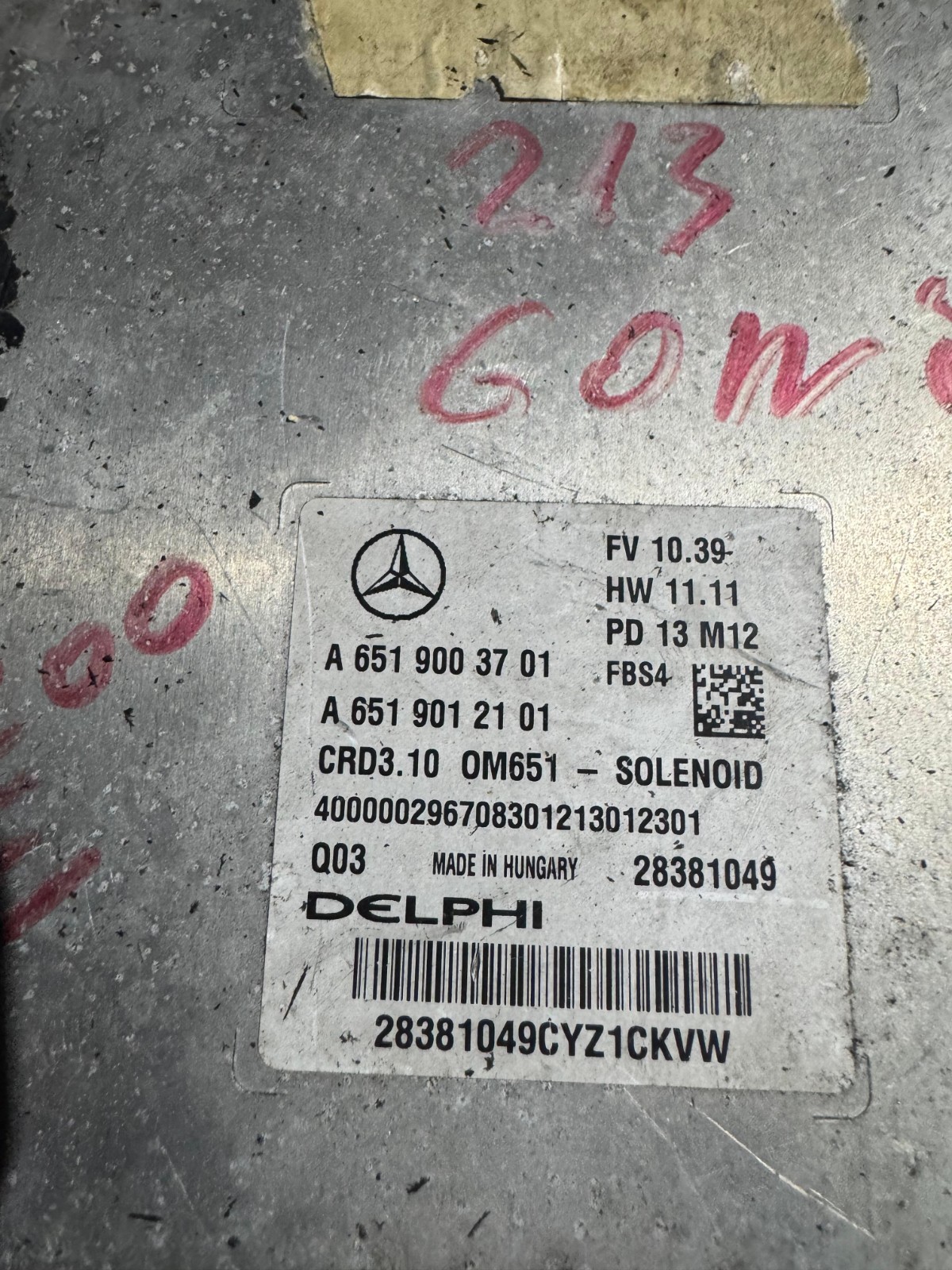 Mercedes ECU A6519003701 Delphi CRD3.10 28381049 Engine Control Unit