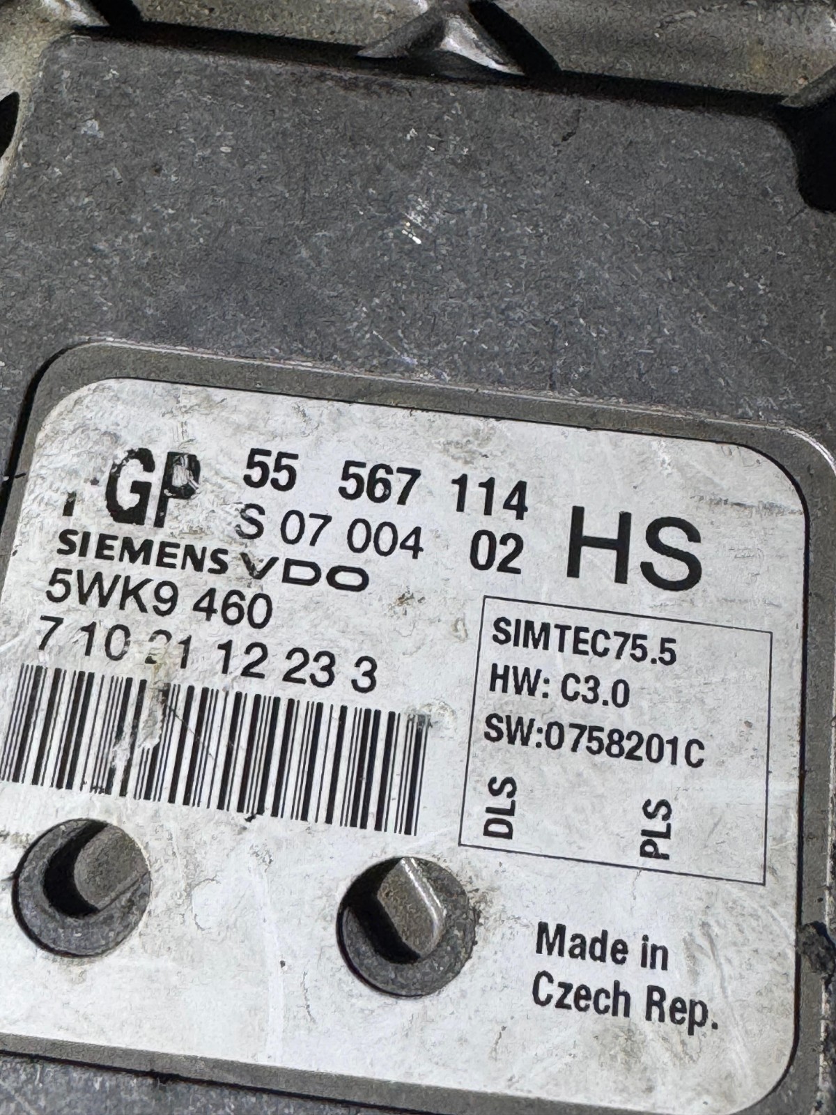 Opel ECU 55567114 Siemens VDO HS 5WK9460 Engine Control Unit