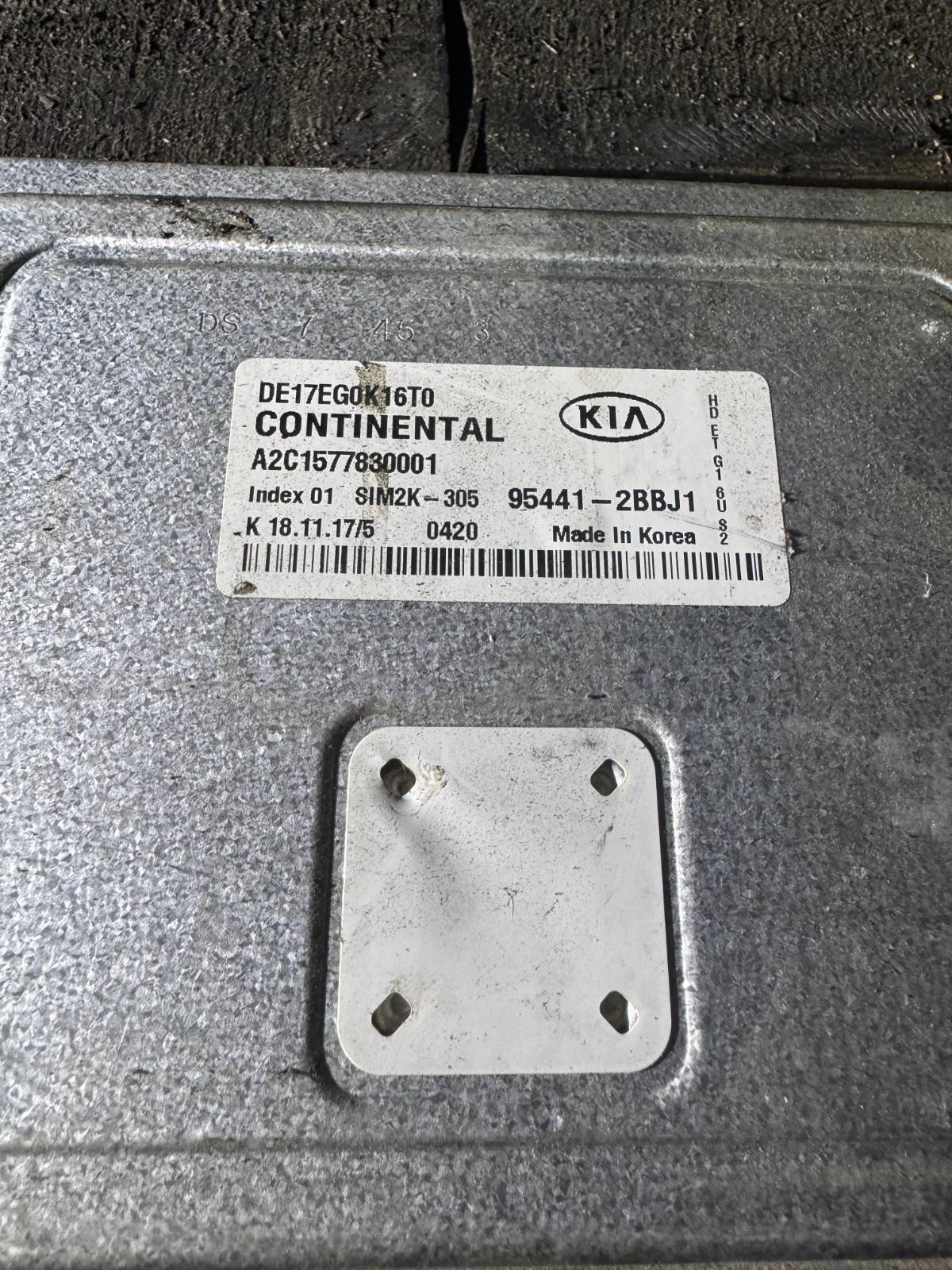 Hyundai Kia ECU DE17EG0K16T0 Continental 95441-2BBJ1 SIM2K A2C1577830001