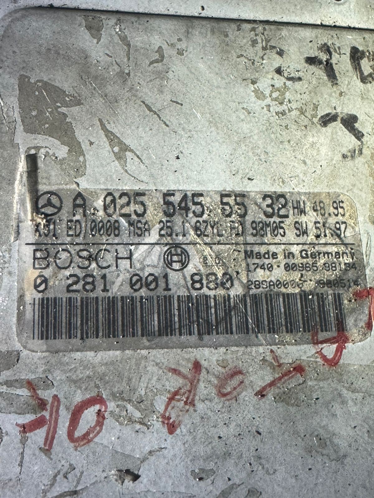 Bosch A0255455532 0281001880 Engine ECU Control Module OEM Good Condition