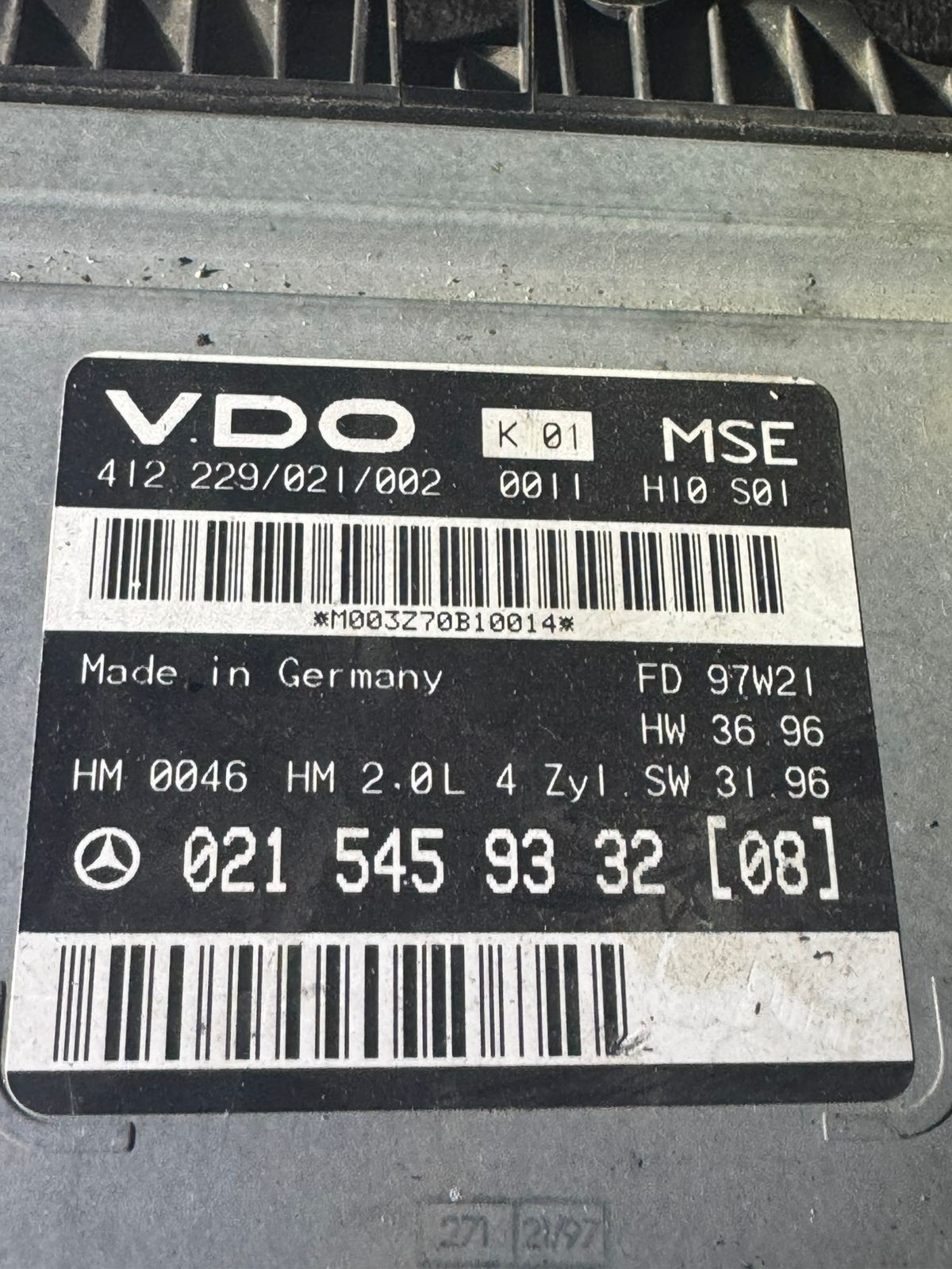 VDO A0215459332 412229/021/002 Engine ECU Control Unit Original VDO