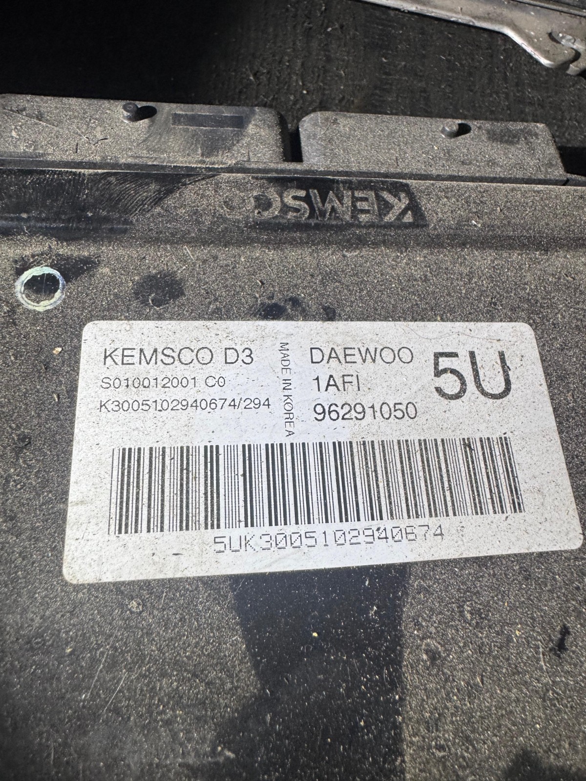 96291050 Kemsco S010012001 C0 D3 1AFI 5U Engine ECU Module OEM